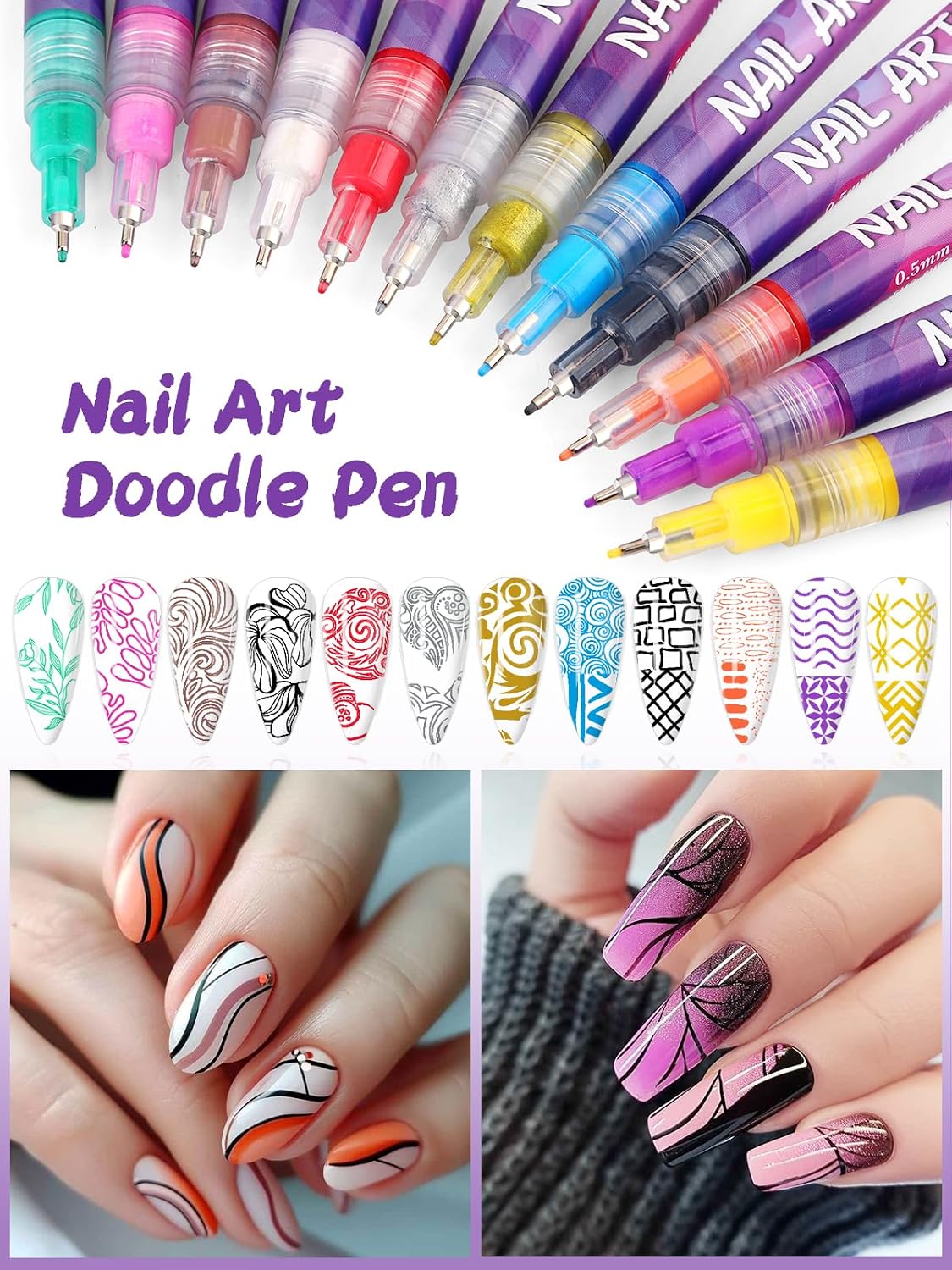 Thumbnail 5 de 12 Color Acrylic Nail Art Pen Set ๐