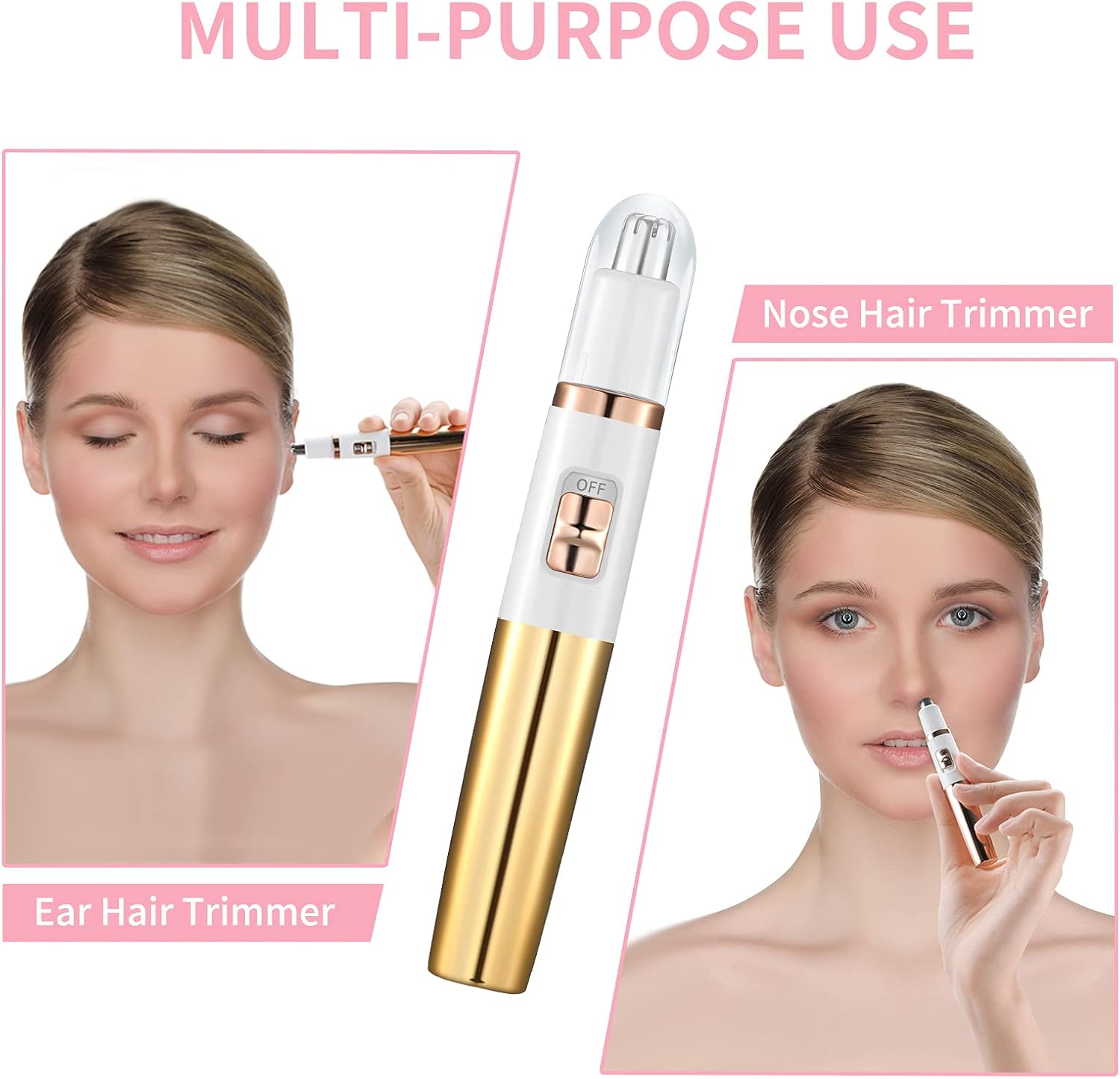 Detalle 2 de Ear and Nose Hair Trimmer for Women Waterproof Battery-operated