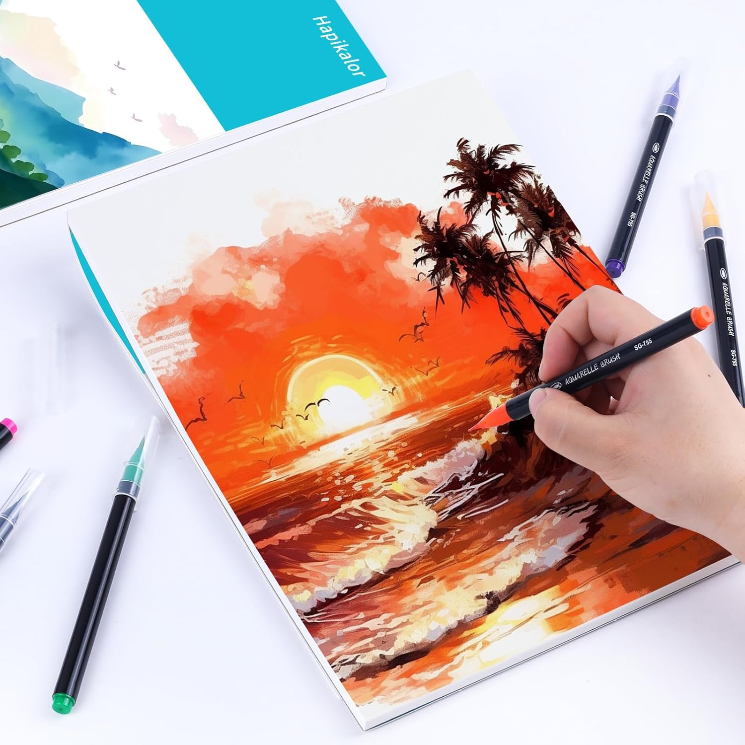 Thumbnail 5 de Hapikalor Watercolor Paper Pad 9x12 🎨