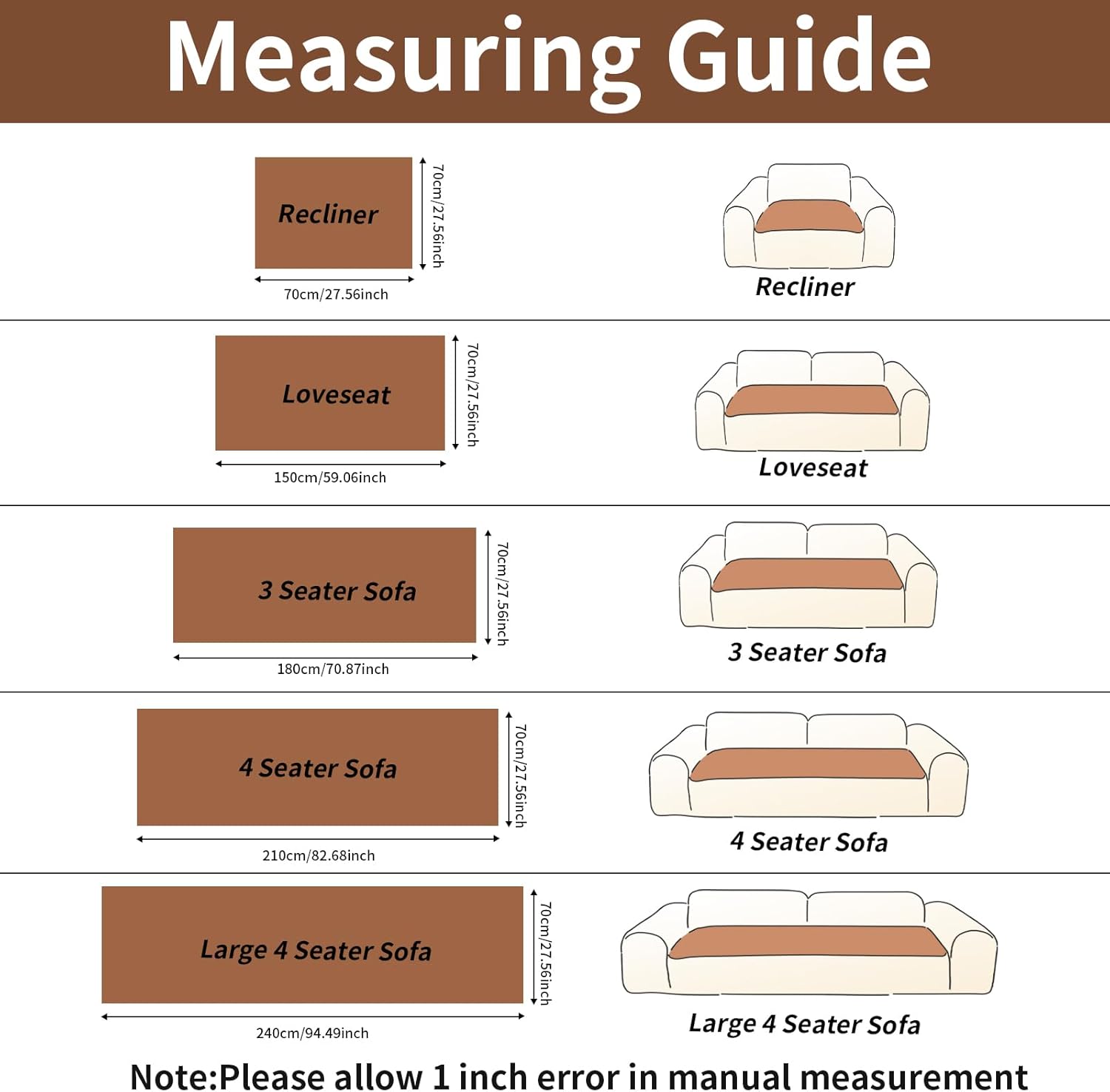 Detalle 2 de PJLZJFBY Dark Brown Couch Cover for Dogs — 27.6" x 70.9", Non-Slip, Washable & Soft