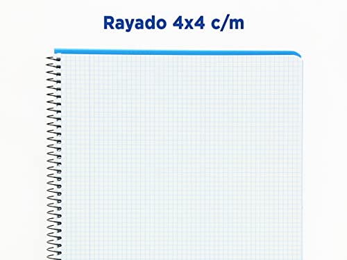 Detalle de Cuadernos Folio (A4) Enri – Pack de 5 cuadernos con tapa plástica, cuadrícula 4x4
