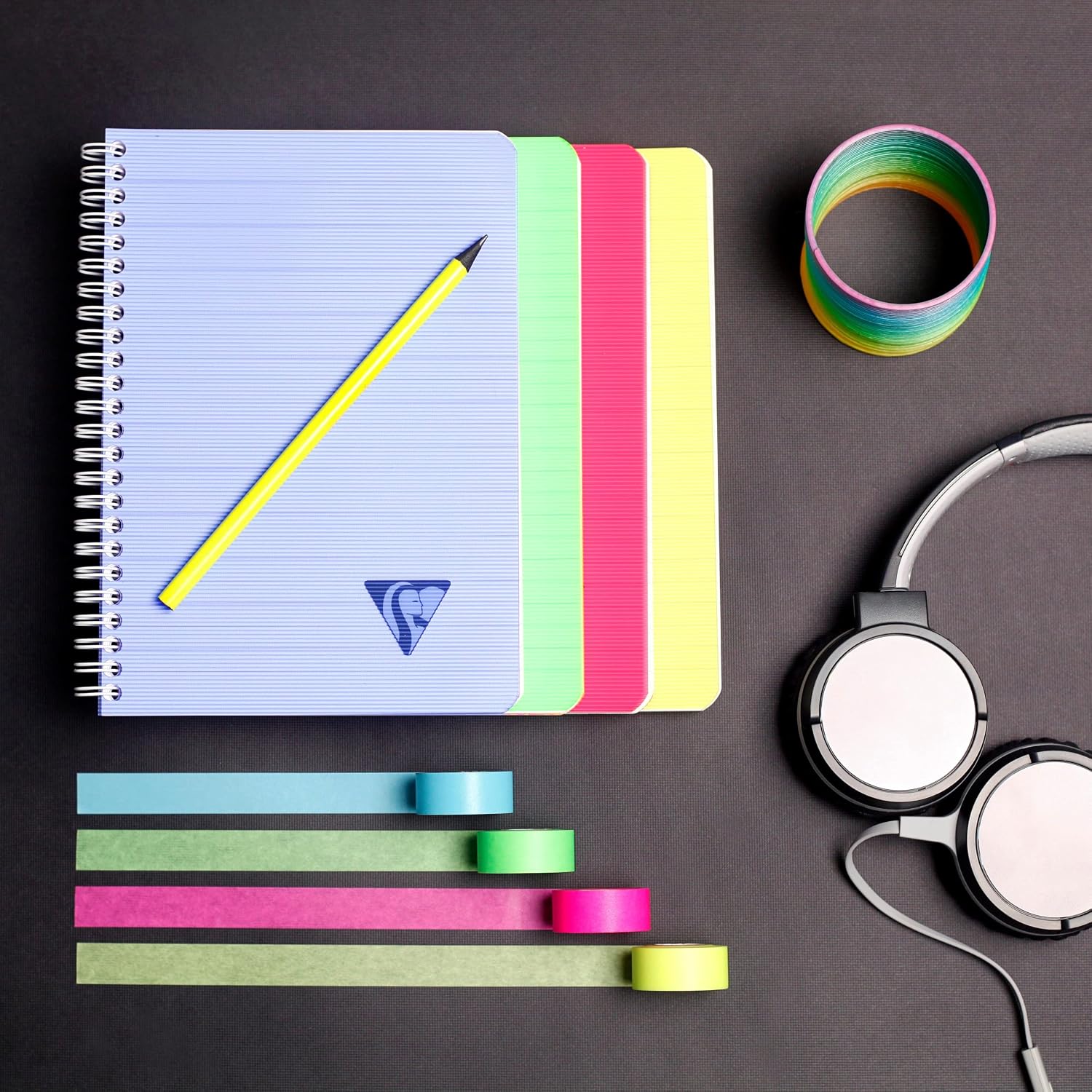 Detalle de Clairefontaine 328546C Linicolor FRESH pacco da 5 Quaderni A5 con Spirale – colori assortiti