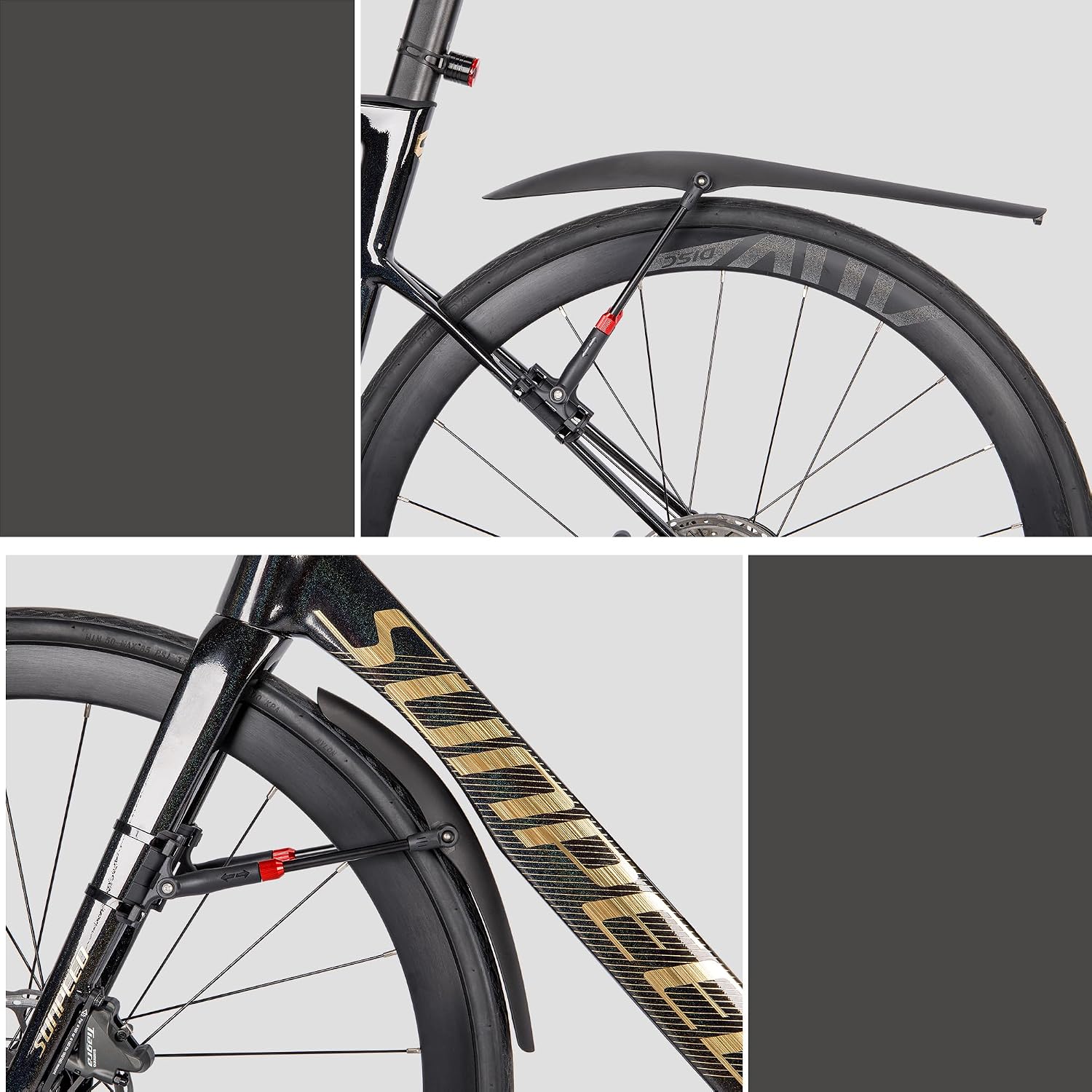 Detalle de Kadacha Fahrrad-Schutzblech-Set universal (24–29 Zoll) – schneller An- und Abbau