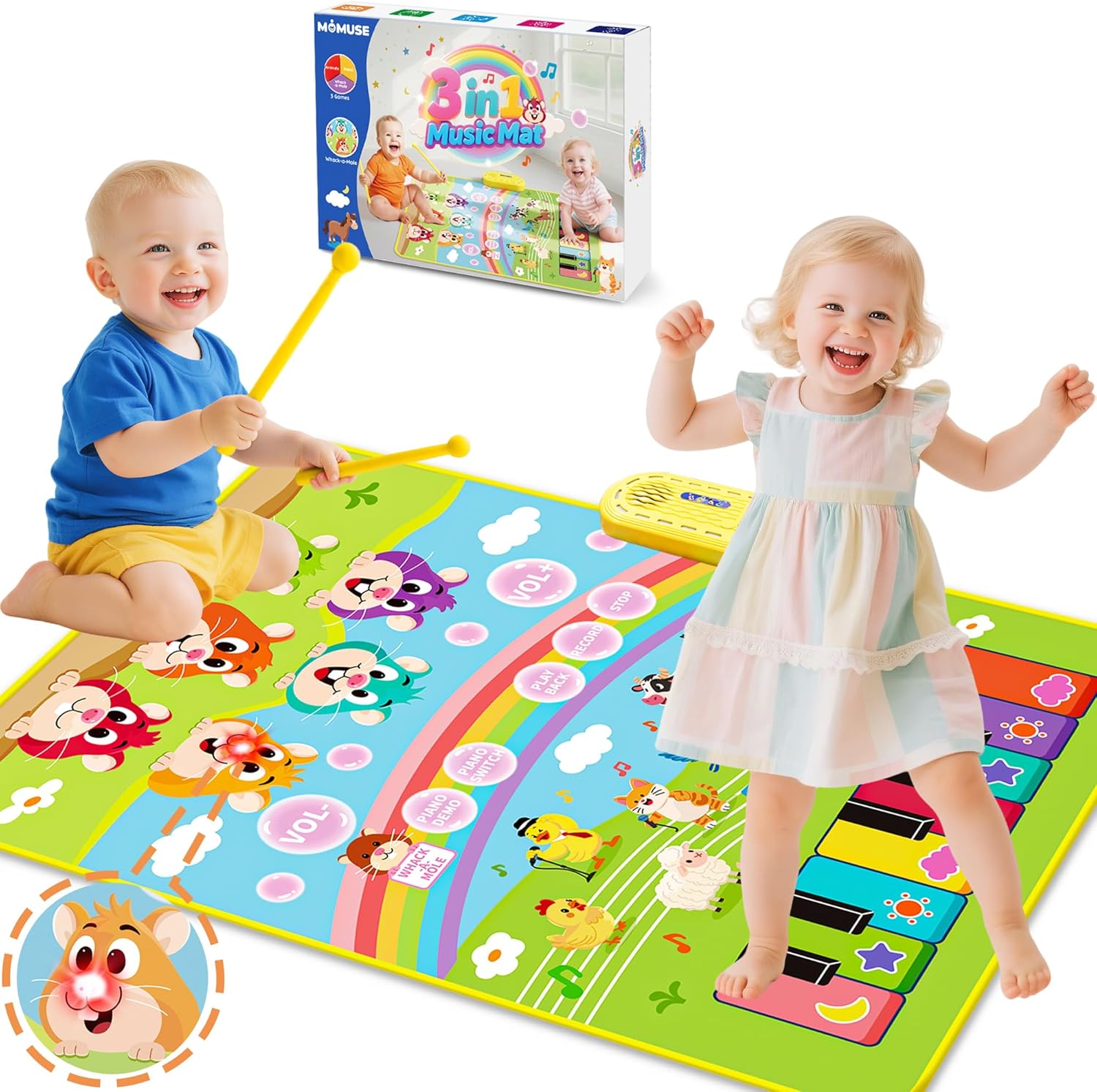 Detalle de MOMUSE 3-in-1 Musical Play Mat 80x60cm
