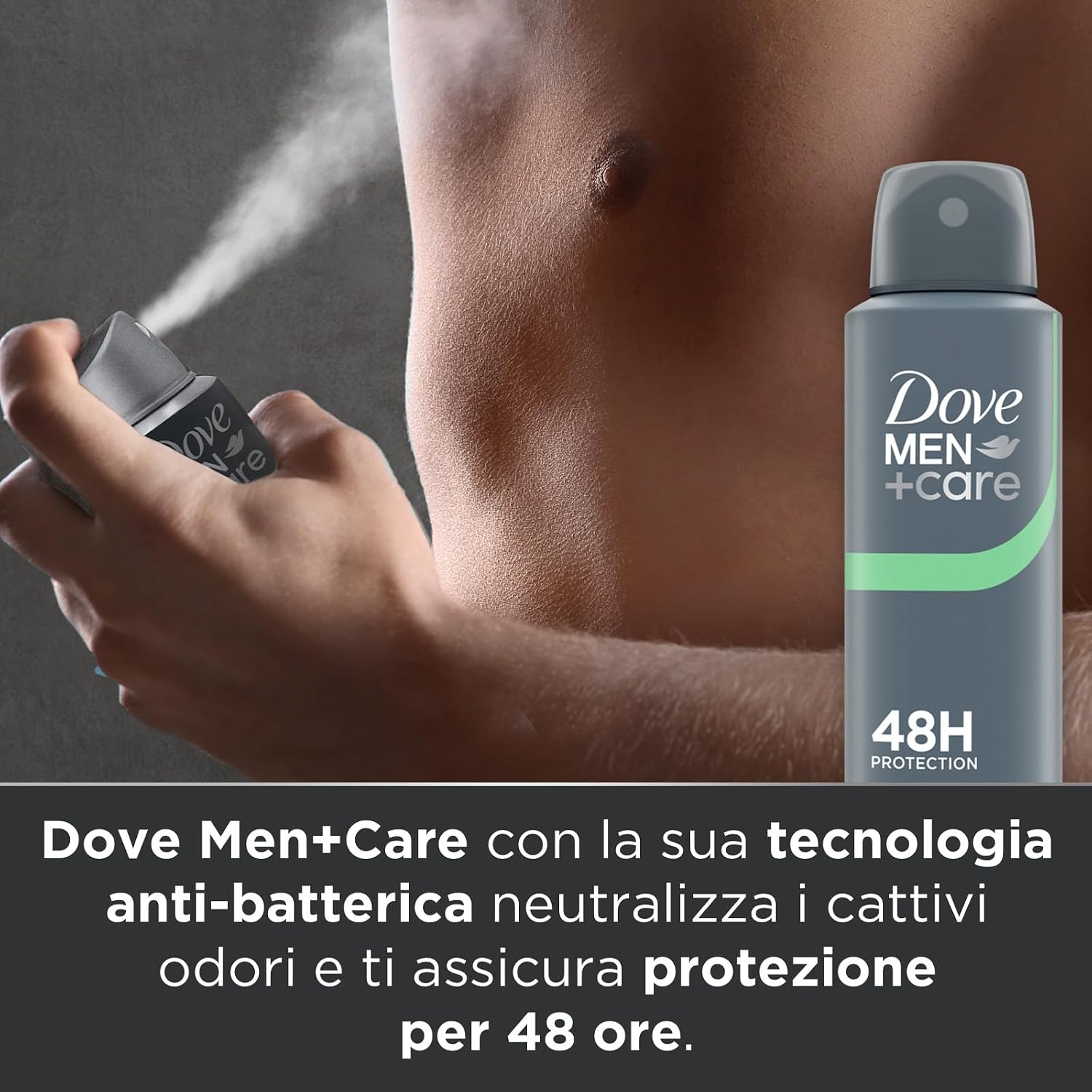 Thumbnail 4 de Dove Men+Care Classic Fresh Deodorante Uomo Spray antitraspirante 48 ore, agrumato (confezione da 6 da 150 ml)