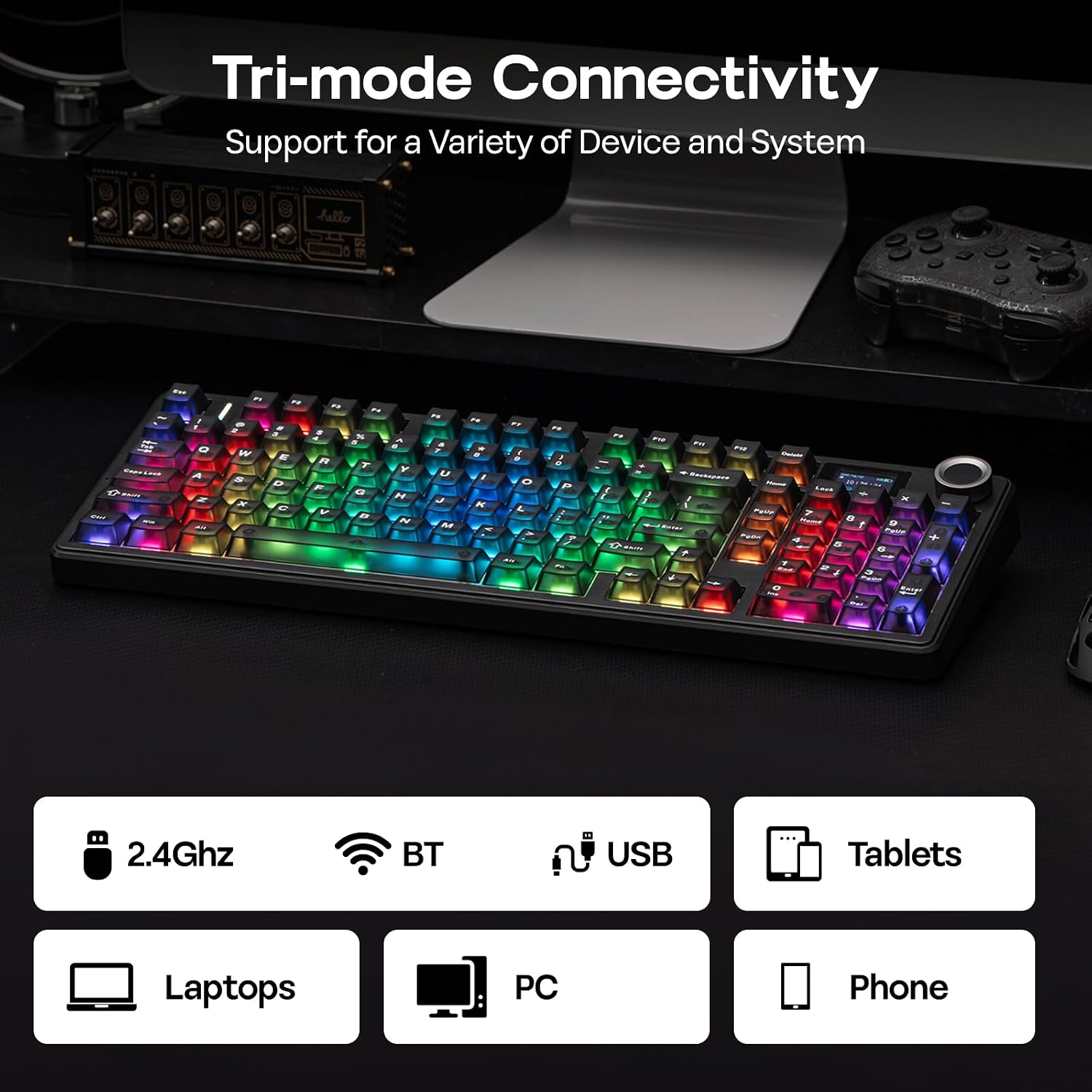 Thumbnail 4 de EPOMAKER Aula F99 MAX Wireless Mechanical Keyboard with Smart Screen and Knob