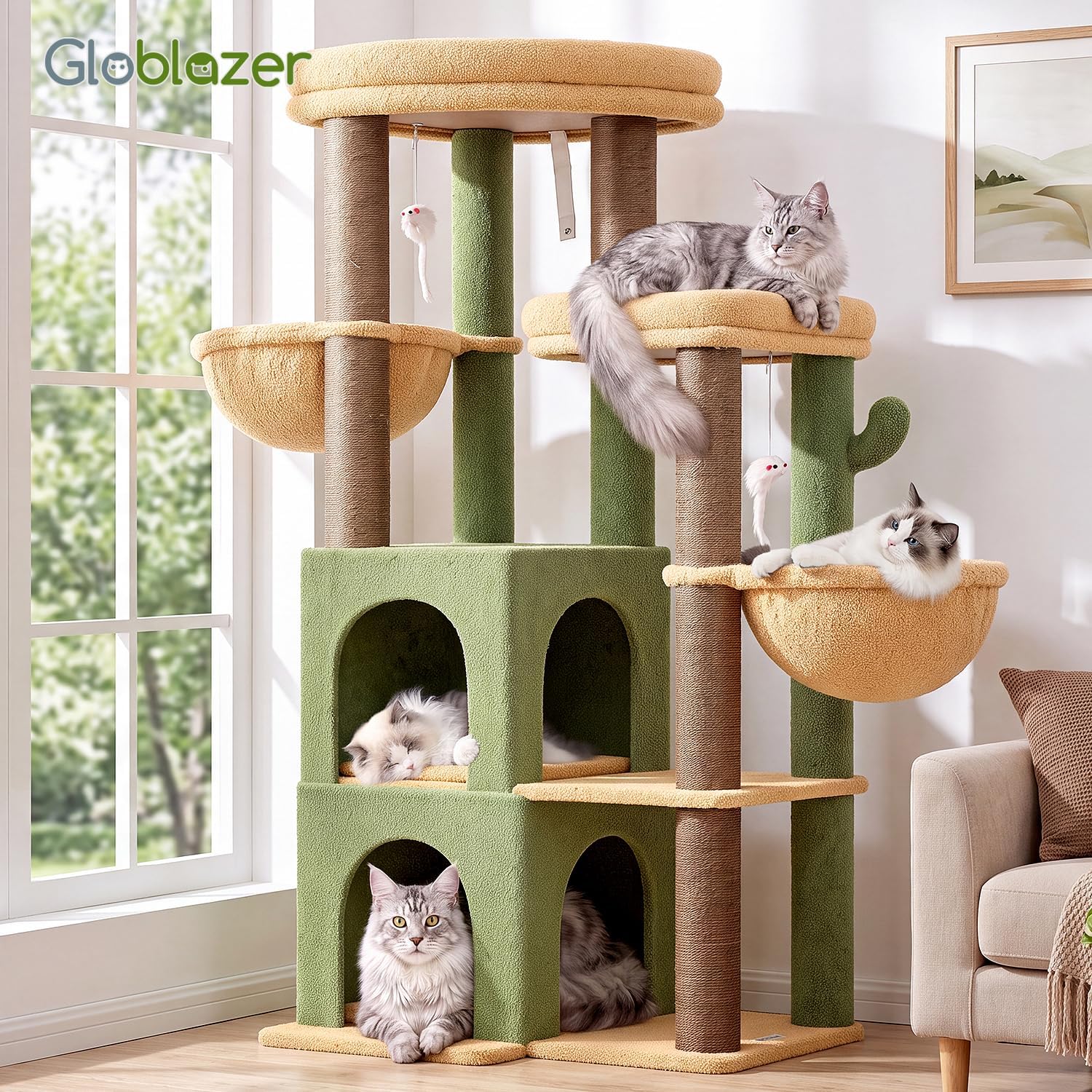 Thumbnail 6 de Globlazer Cat Tree Tower, 63-Inch