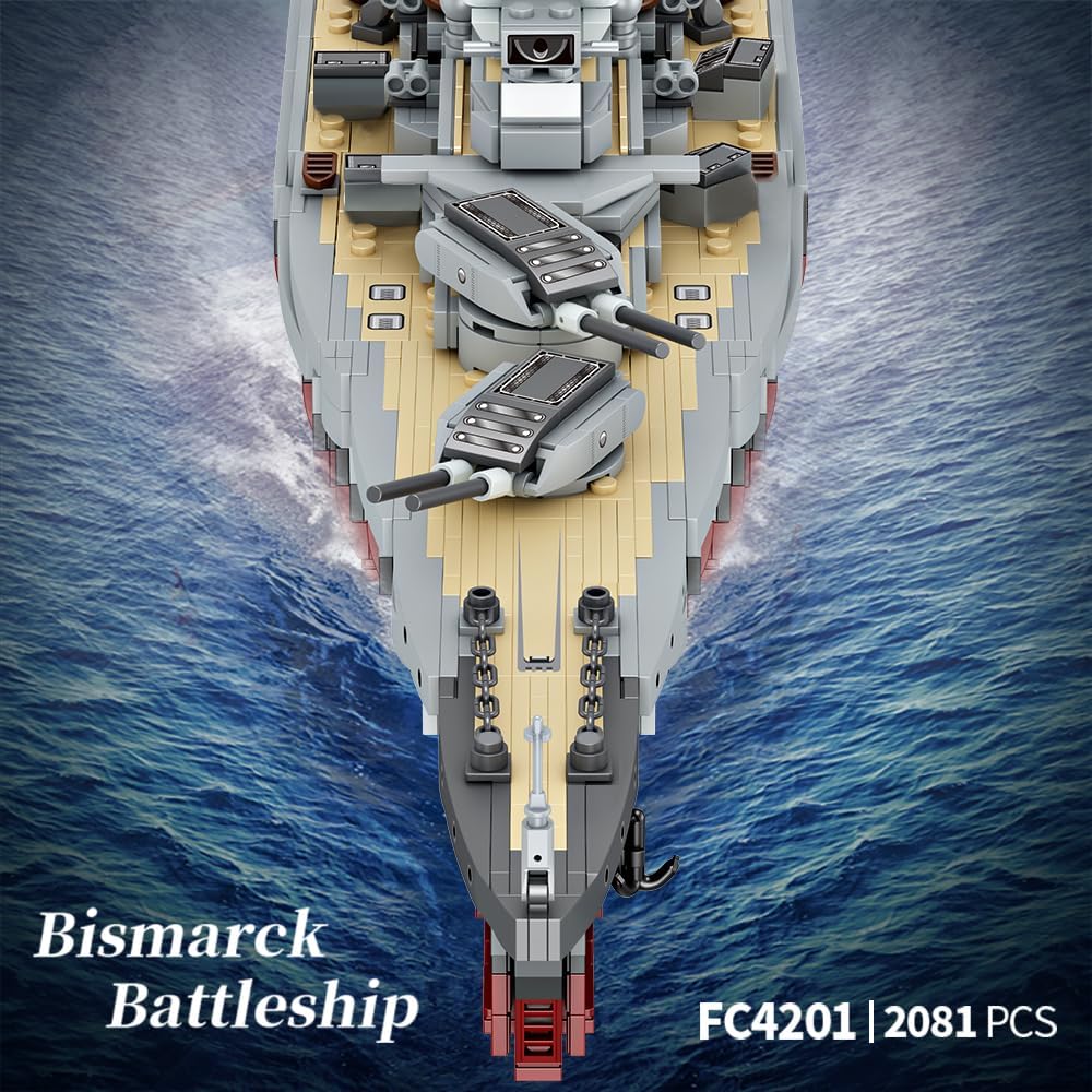 Detalle 1 de MISINI Technik FC4201 Schlachtschiff Bismarck 2081 PCS