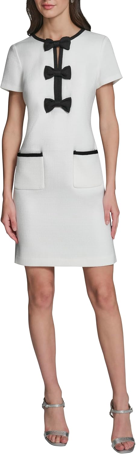 Detalle de Karl Lagerfeld faux tweed dress