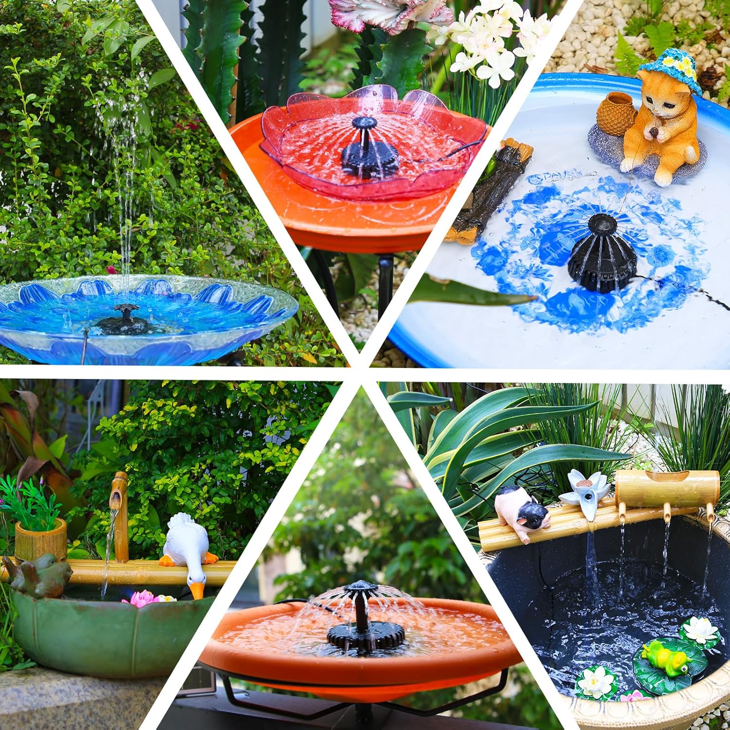 Thumbnail 5 de AISITIN Solar Springbrunnen Außen 3,5W – Glas-Solarbrunnen mit 4 Düsen, 3M-Kabel, DIY Wasserspiele