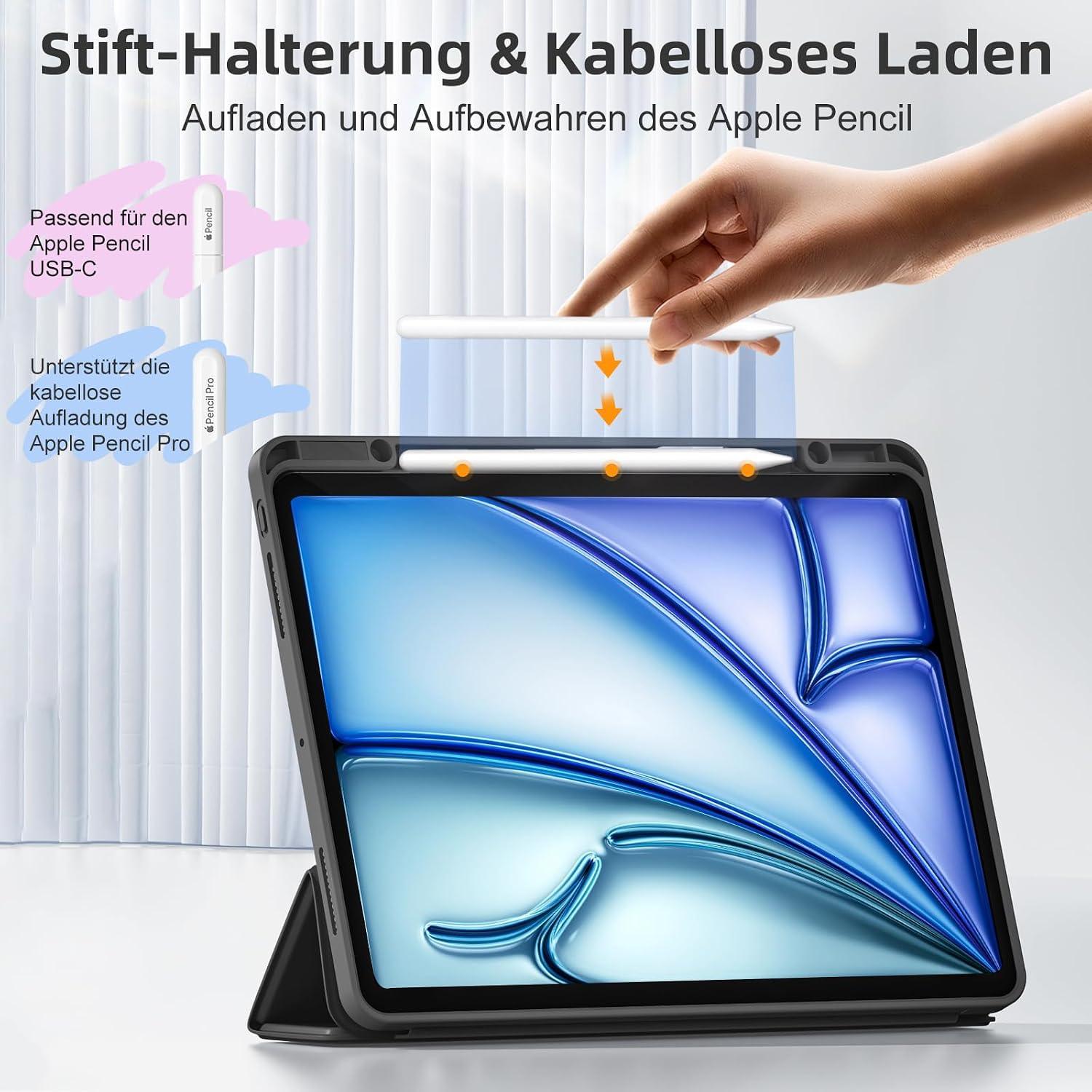 Detalle 2 de iPad Air 13 Hülle für 2026 M4, Schwarz