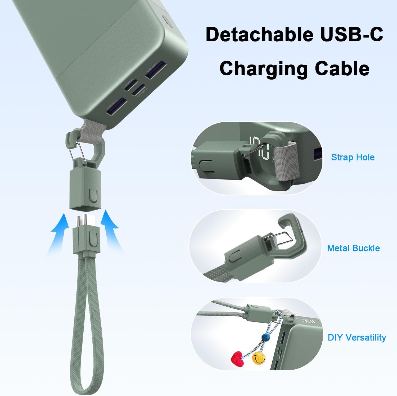Detalle de NOBIS N2971 65W 20000mAh Power Bank with Digital Display and USB-C
