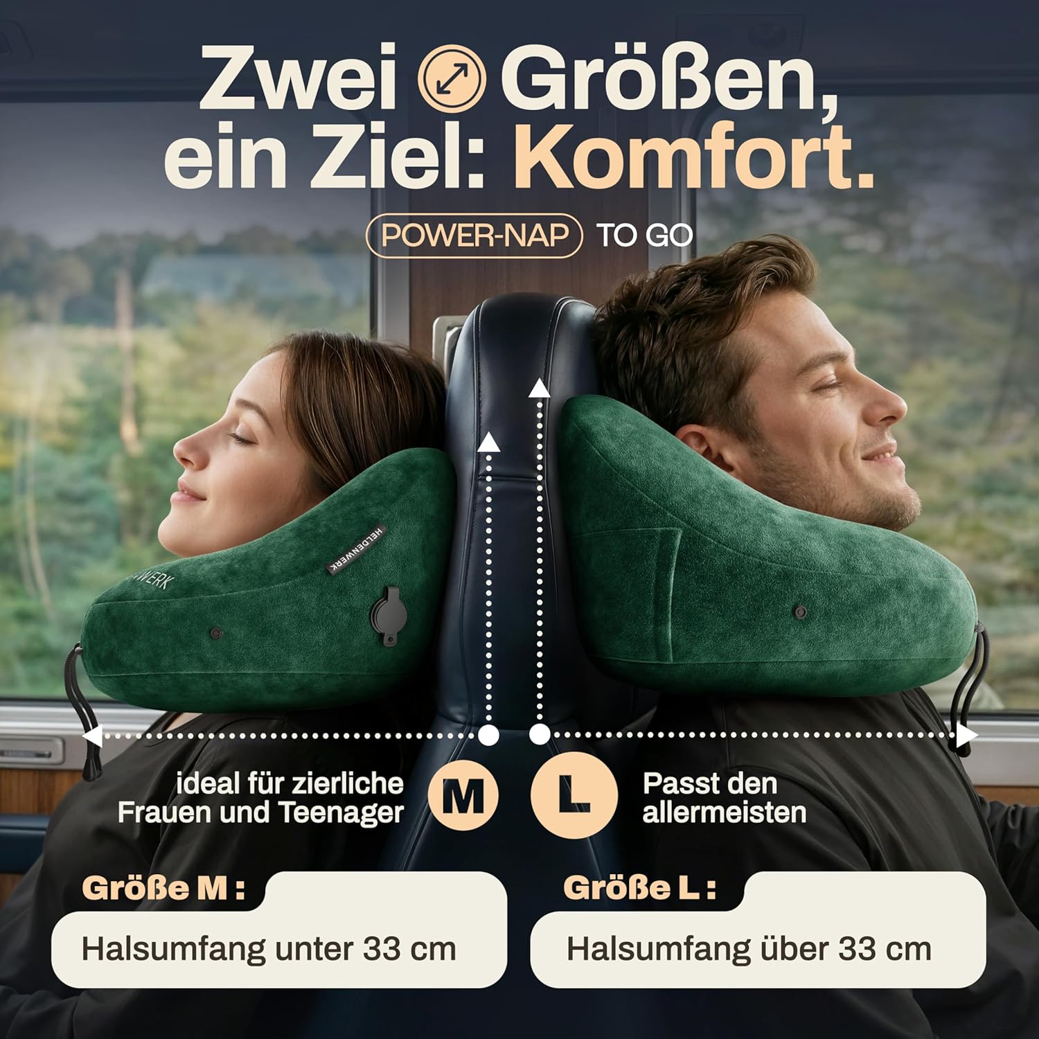 Thumbnail 4 de HELDENWERK Air Nackenkissen Flugzeug – Aufblasbar, 5 Schlafpositionen, inkl. Kapuze
