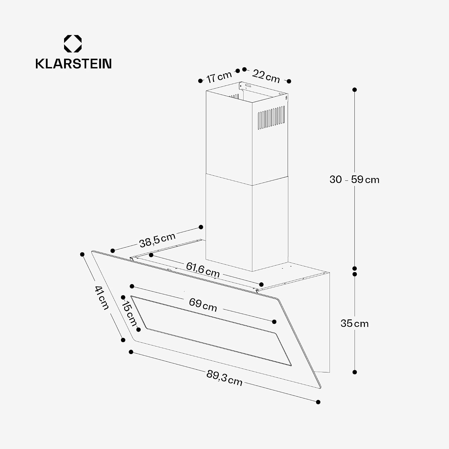 Thumbnail 5 de Klarstein CGCH3_SleekAir_90Ant Cooker Hood, 90cm, 717 m³/h, A++