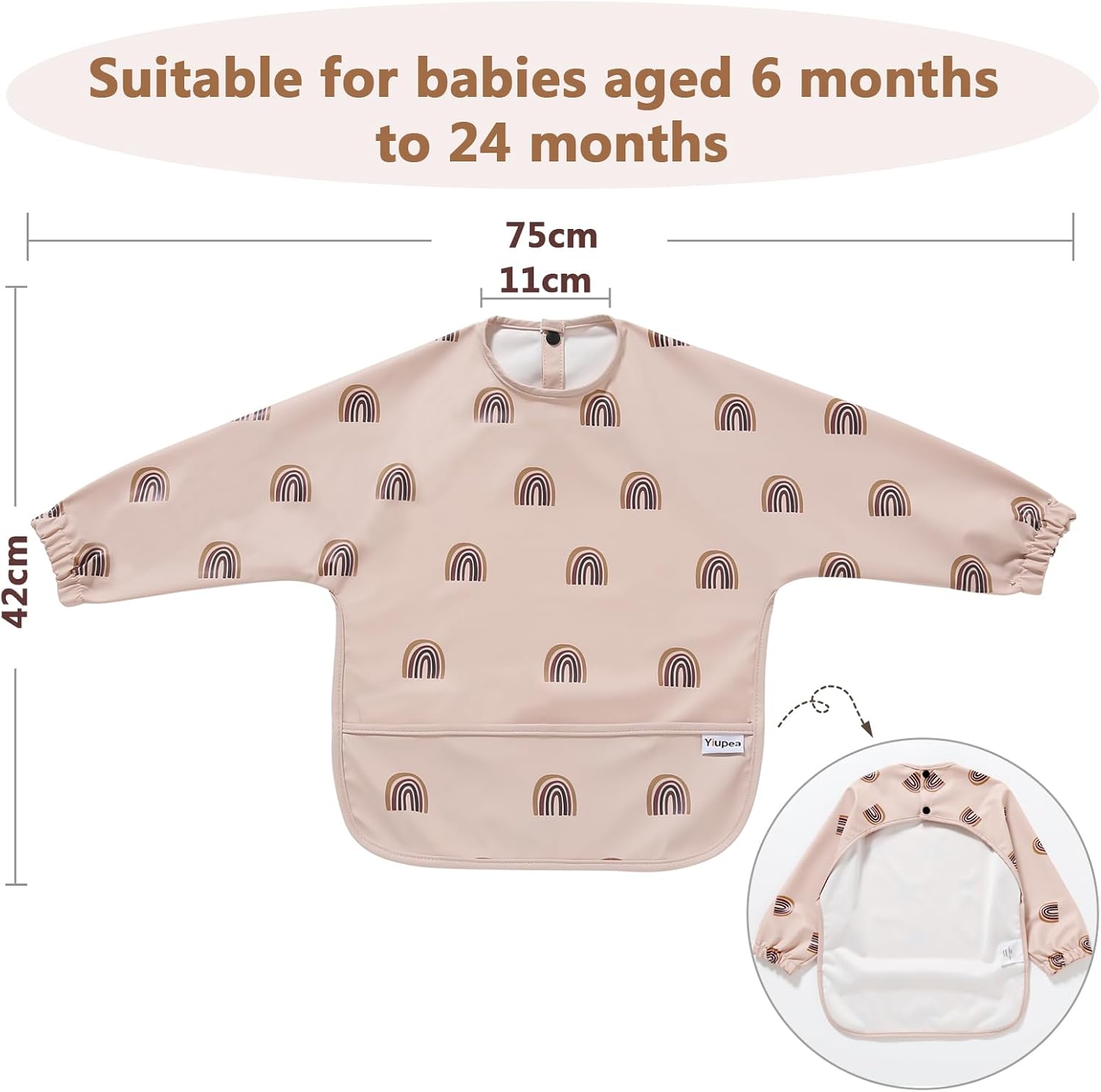 Detalle 2 de Yiupea Babero con Mangas Largas 6-24 meses