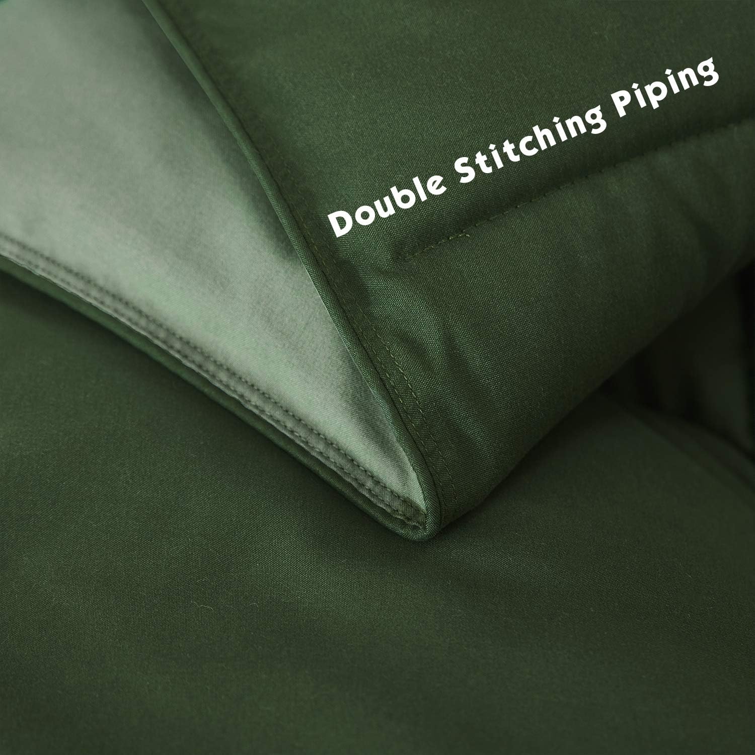 Thumbnail 6 de HIG 3pc Green Queen Comforter Set (All-Season Reversible Down Alternative) with Corner Tabs