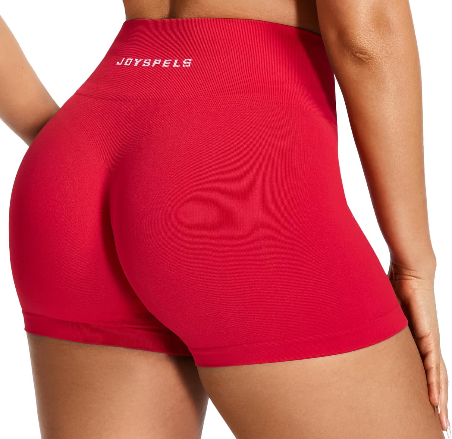 Detalle 2 de JOYSPELS Womens Seamless Gym Shorts – High Waist, Squat-Proof for Yoga, Running and Workouts