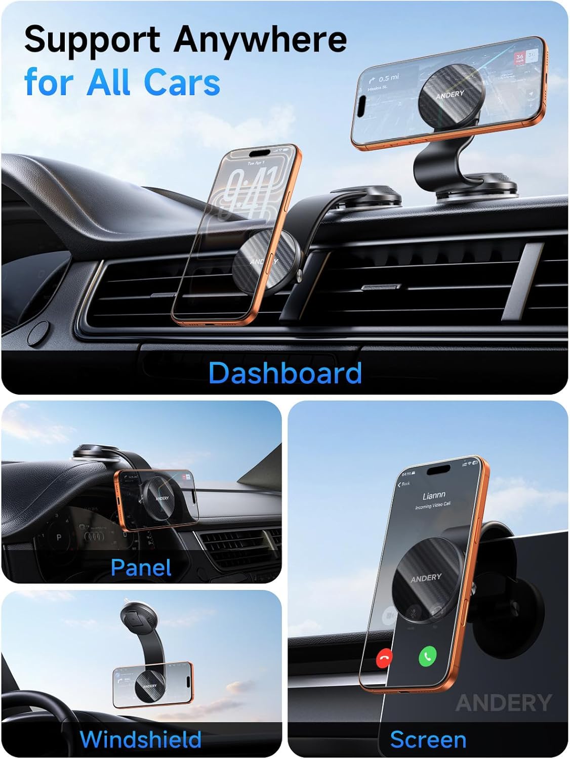 Detalle 2 de MagSafe Car Phone Holder 360° Adjustable