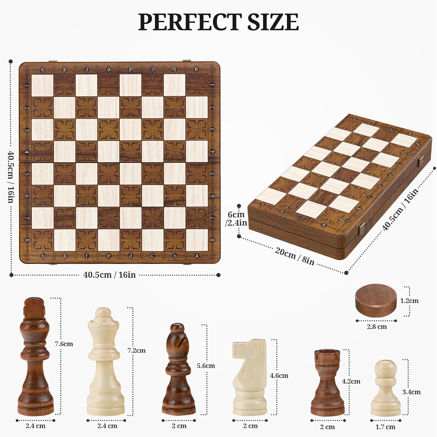 Thumbnail 4 de Tumu 2 in 1 Chess Set 16 Inch