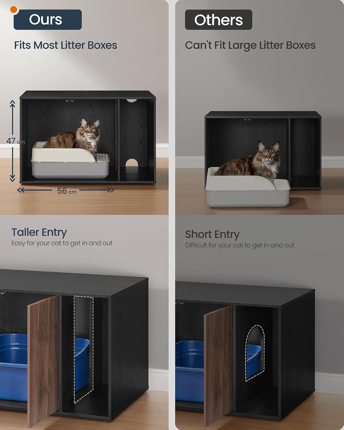 Detalle 1 de SONGMICS HOME Cat Litter Box Enclosure UPCL013BE01S