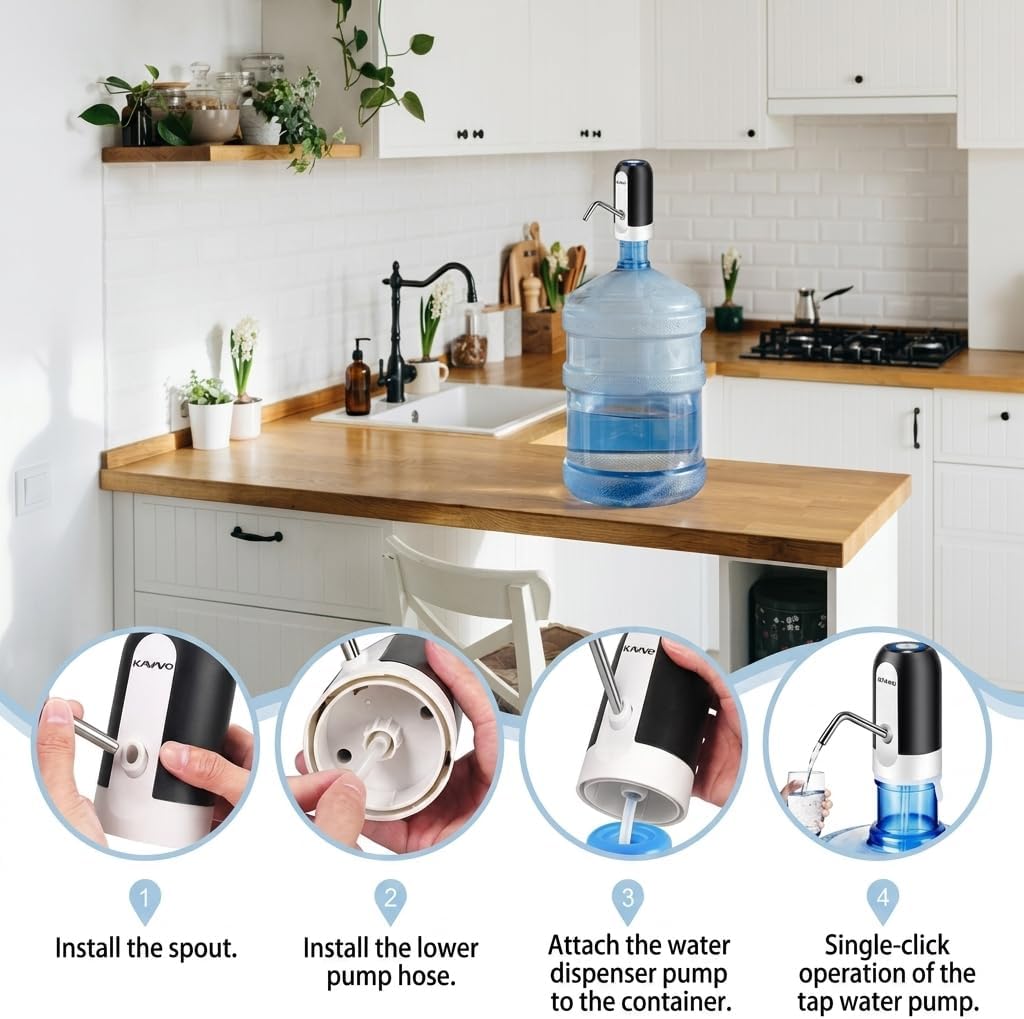 Thumbnail 3 de Water Bottle Pump with 2 Adapters, USB Rechargeable Dispenser for Gallon Jugs
