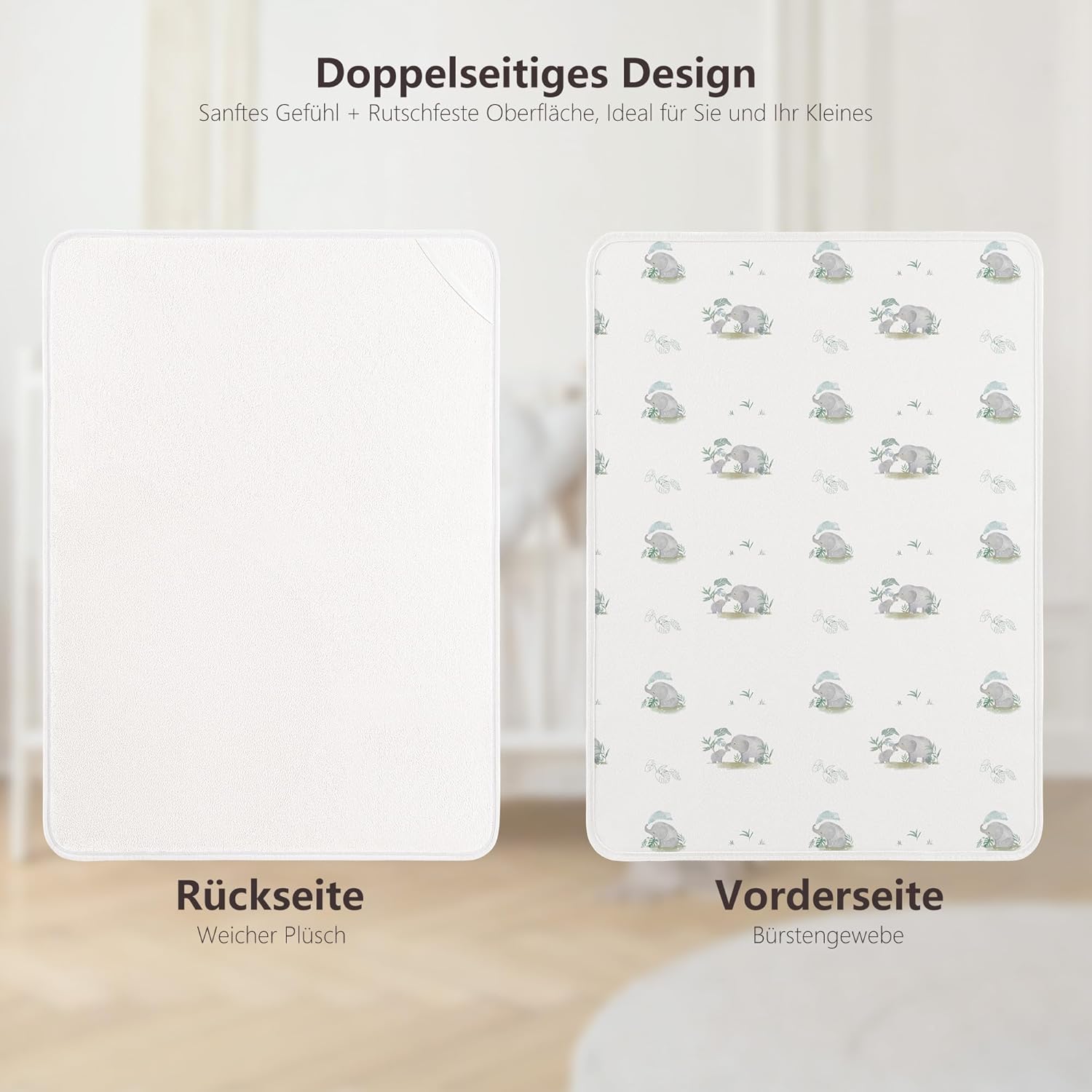 Thumbnail 2 de Susurration 2er Pack Bettunterlage Wasserdicht 75x90 cm – Matratzenschutz für Baby und Kind (Elefant)