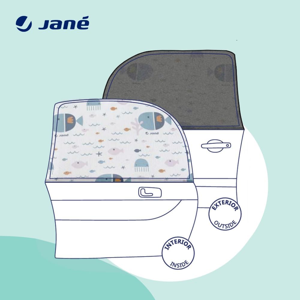 Detalle de Jané Parasole Auto Bambino Finestrino Rete UV 30+, Antiinsetti, Universale, Set 2 Pezzi, Taglia L
