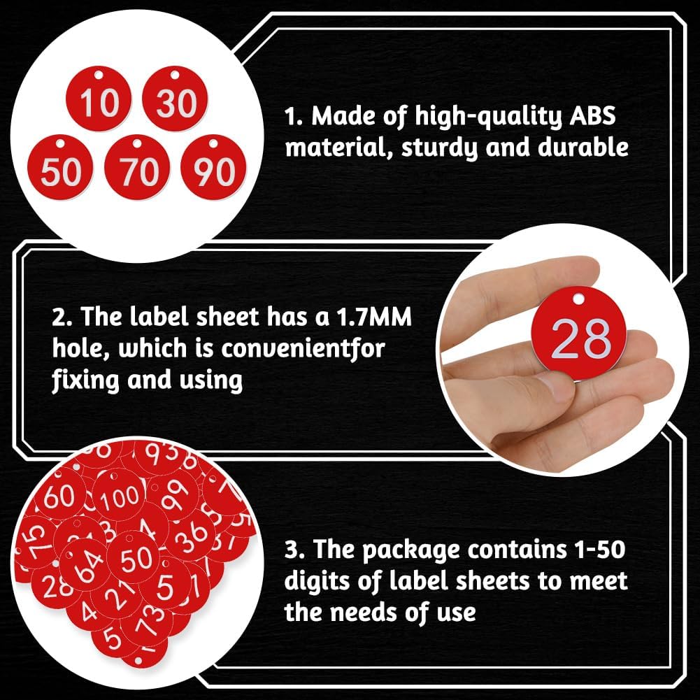 Thumbnail 3 de OFFCUP gravierte Nummernschilder (100 Stück) aus Kunststoff – nummerierte Bienenstock-/Viehbestand-Tags mit Loch
