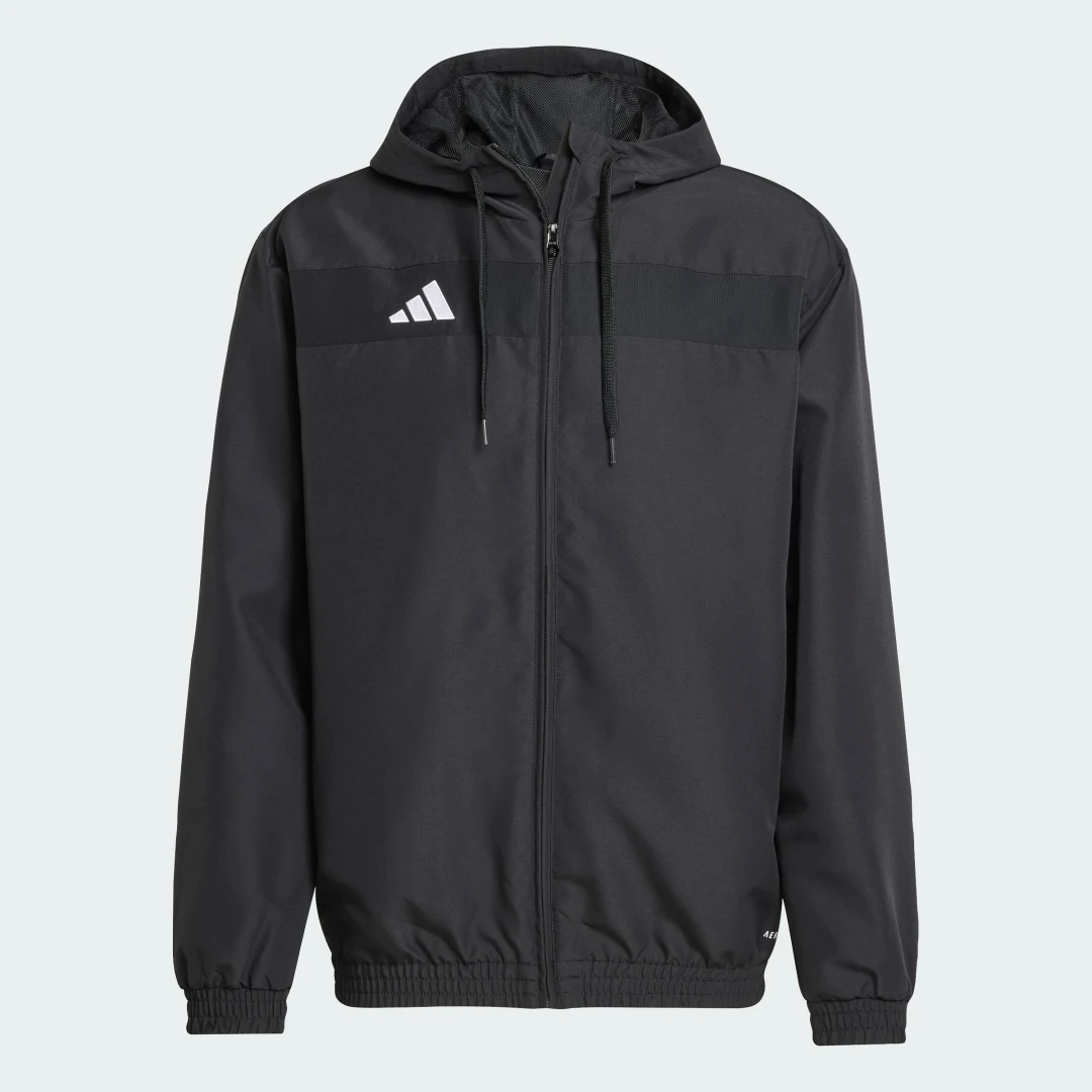 Detalle 2 de Chaqueta con capucha Tiro 25 Essentials Woven de Adidas – Negro