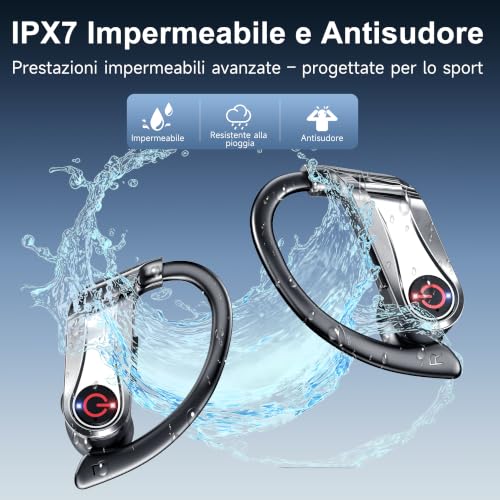 Detalle 2 de VNMN 2026 Cuffie Bluetooth 6.1 Sport: audio Hi‑Fi, ANC ENC e 120h di autonomia