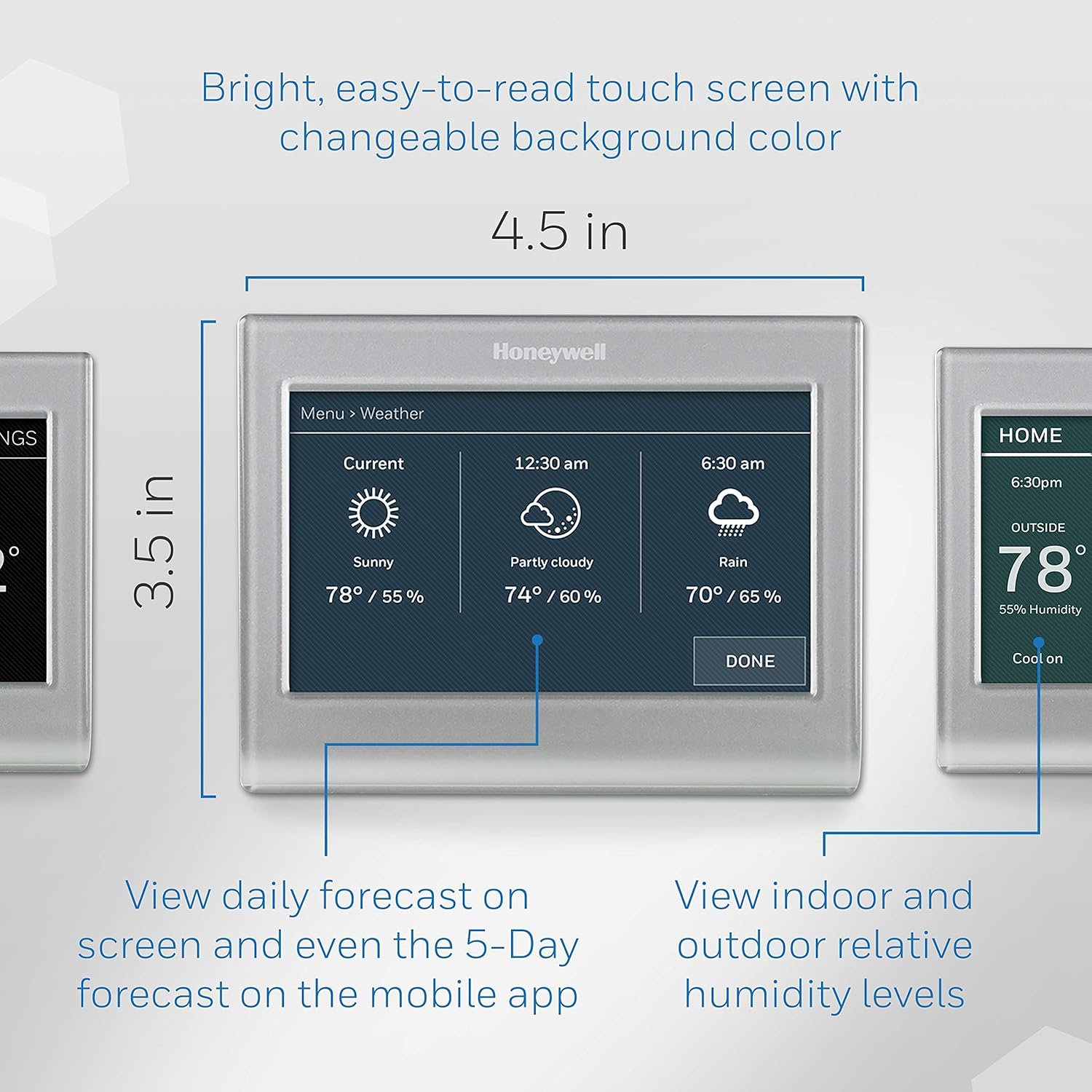 Detalle de Honeywell RTH9585WF1004 Wi-Fi Smart Thermostat