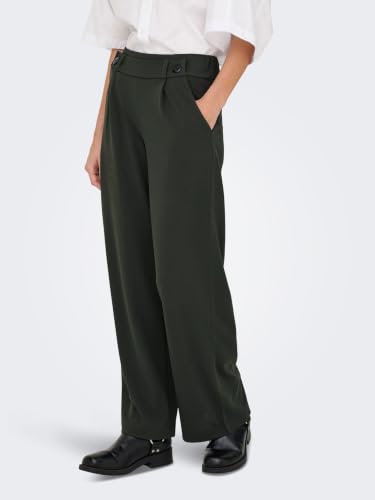 Detalle 2 de JDY Damen Jdygeggo New Long Pant Jrs Noos Hose – Peat/Detail: Schwarzknöpfe, Größe M / EU 34L