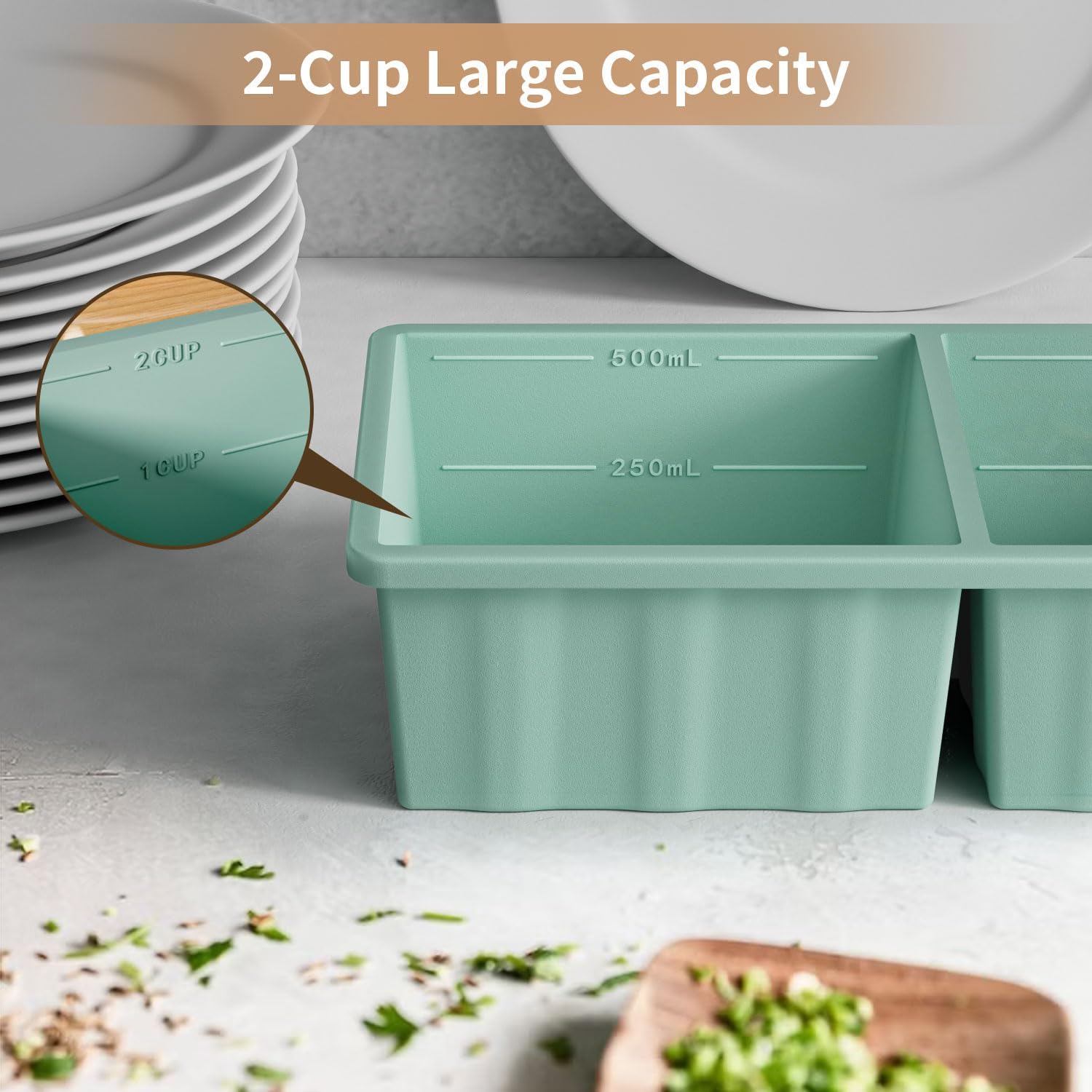 Thumbnail 6 de 2-Cup Silicone Freezer Tray with Lid ⚙