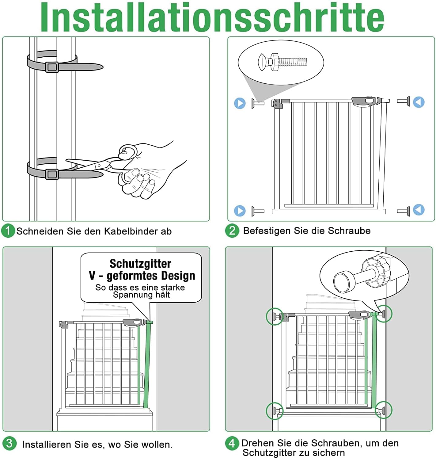 Thumbnail 2 de Froadp Cancelletto di Sicurezza per Bambini e Animali – Cancello per Porte e Scale (85-95 cm)