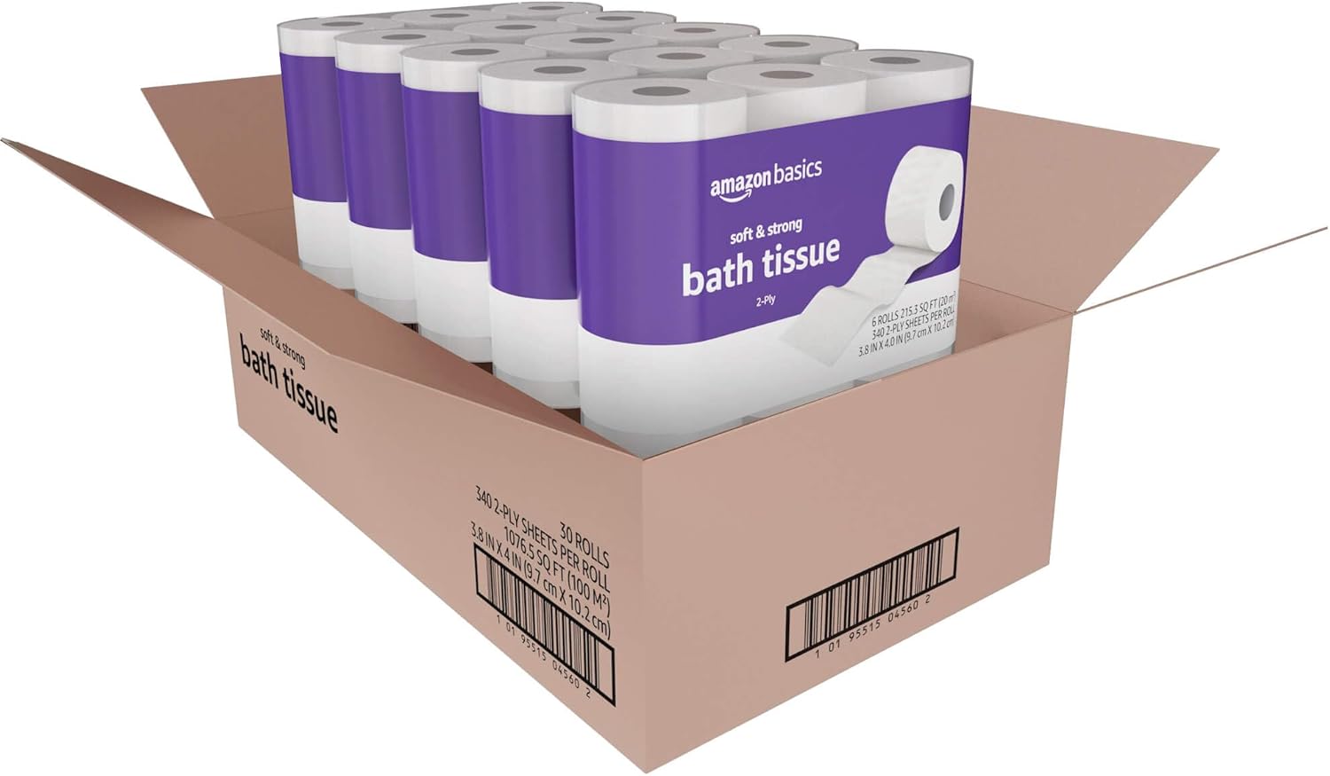 Detalle 2 de Amazon Basics 2‑ply Toilet Paper 30 Rolls 🧻