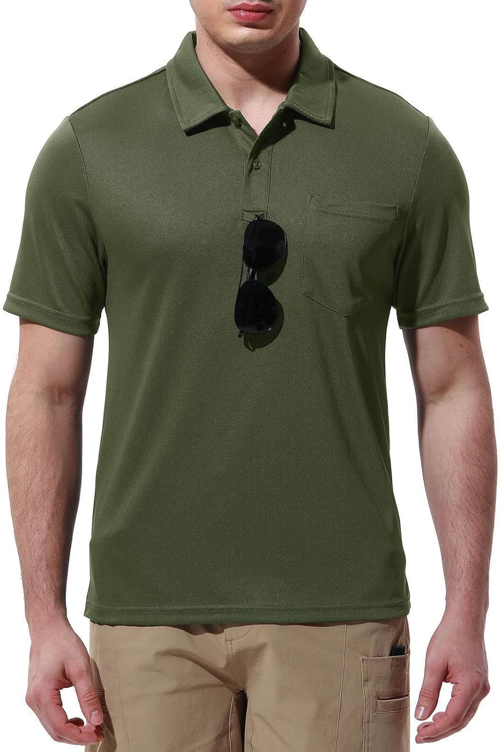 Thumbnail 1 de Rdruko Men’s Short Sleeve Quick-Dry Polo Shirt with Pocket