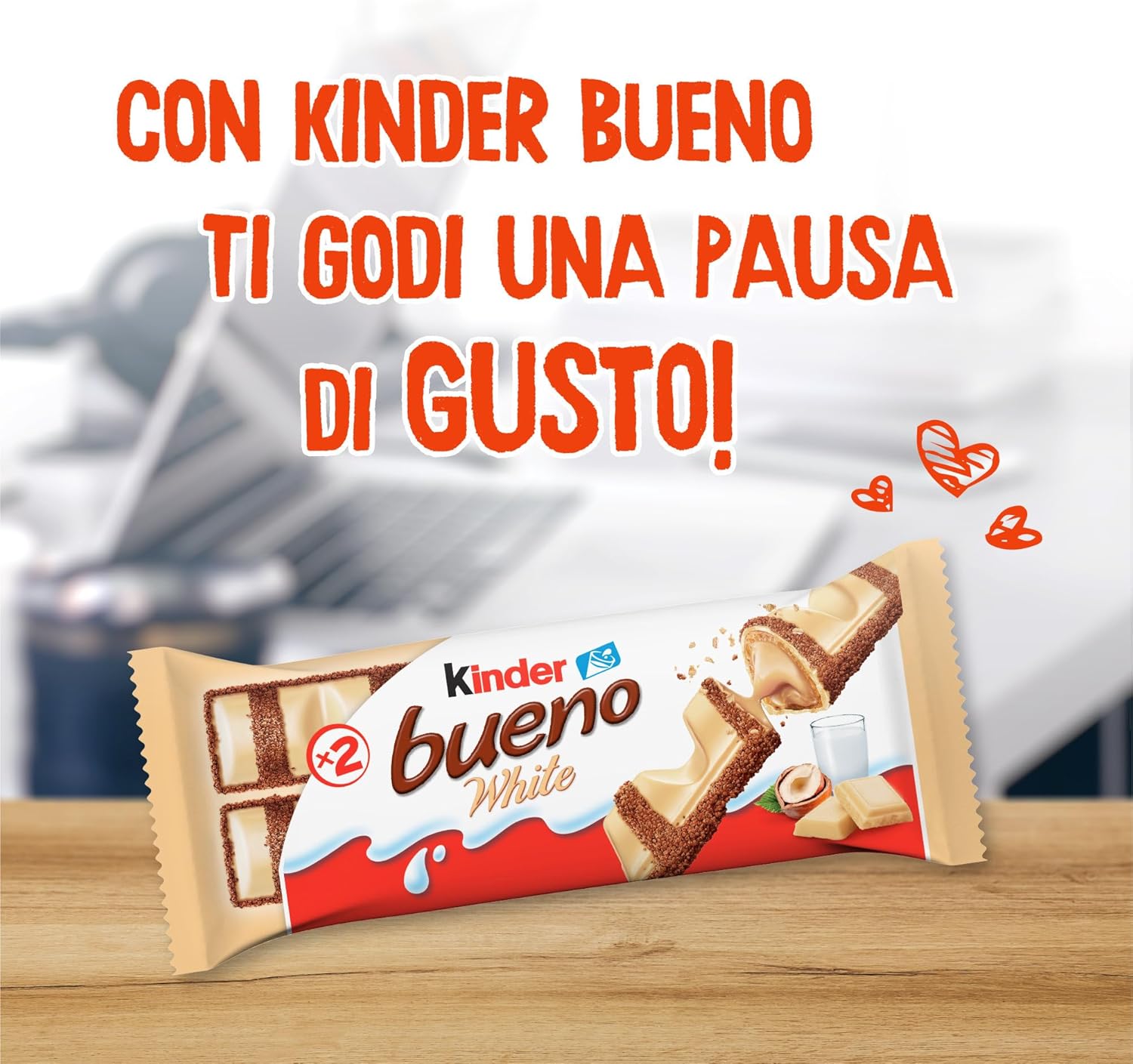 Thumbnail 2 de Kinder Bueno White – Snack al Cioccolato Bianco e Nocciole, confezione da 30