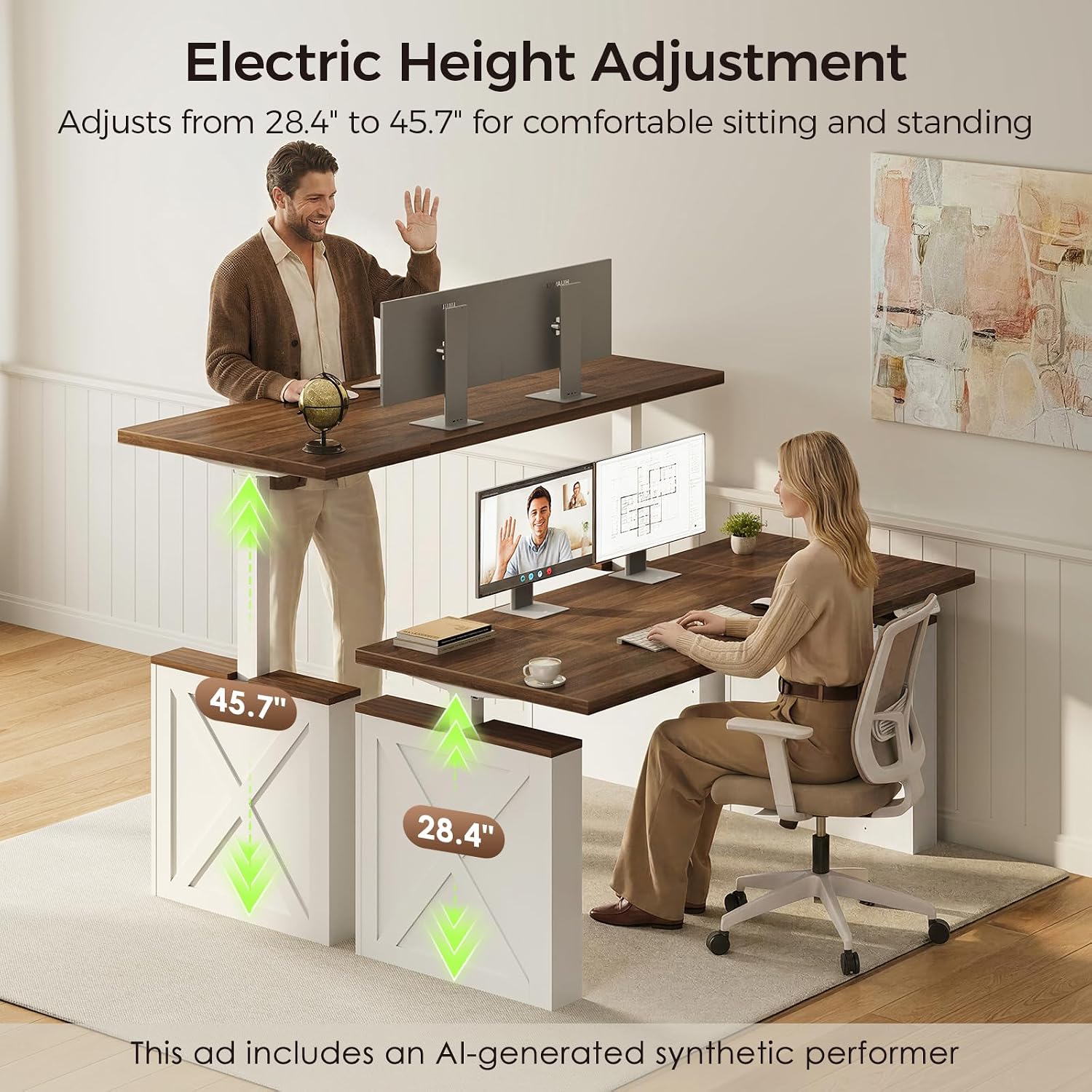 Detalle 1 de OffiGo Electric Standing Desk, 55 Inch