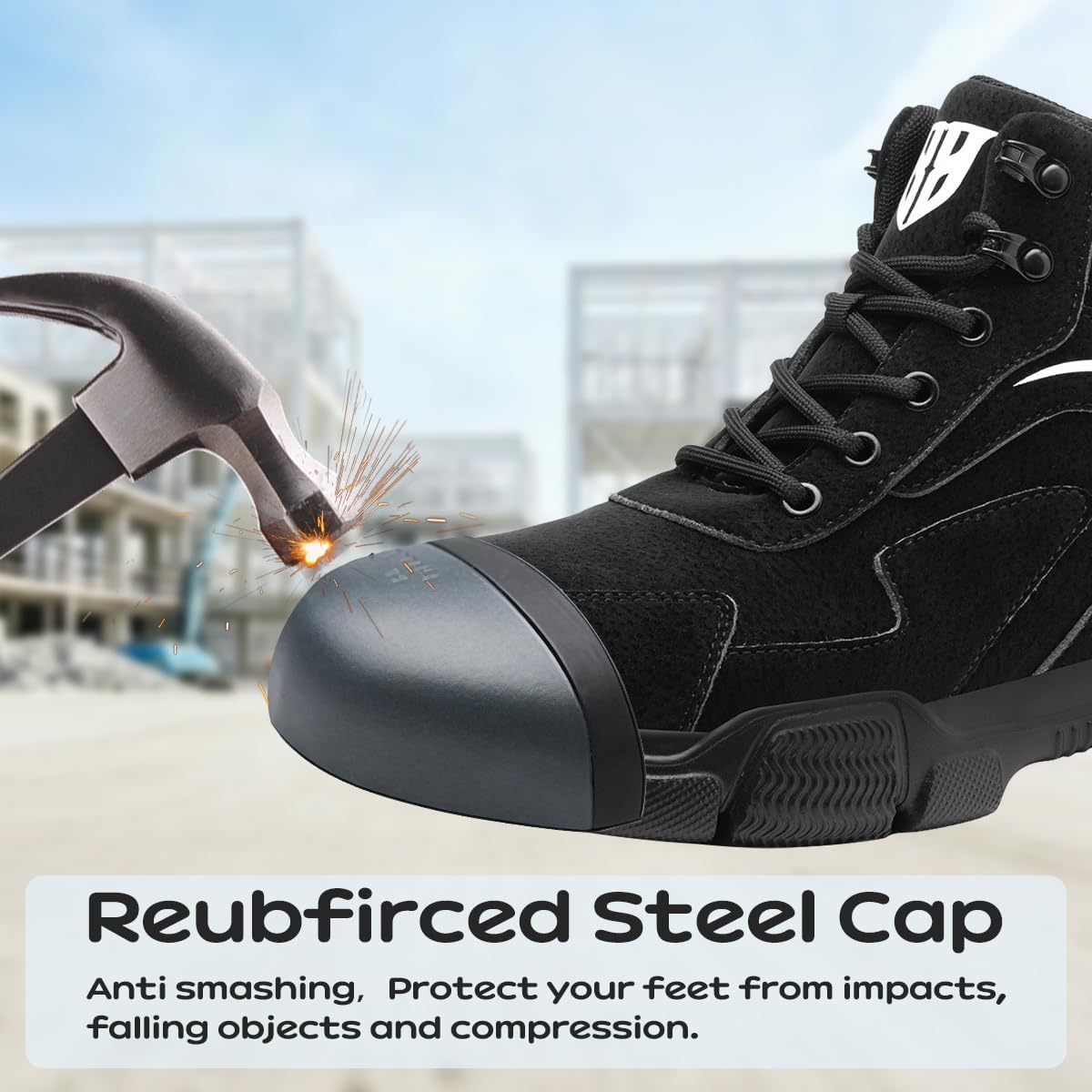 Thumbnail 2 de Bawalon safety work boots with steel cap – lightweight water-resistant, non-slip safety shoes