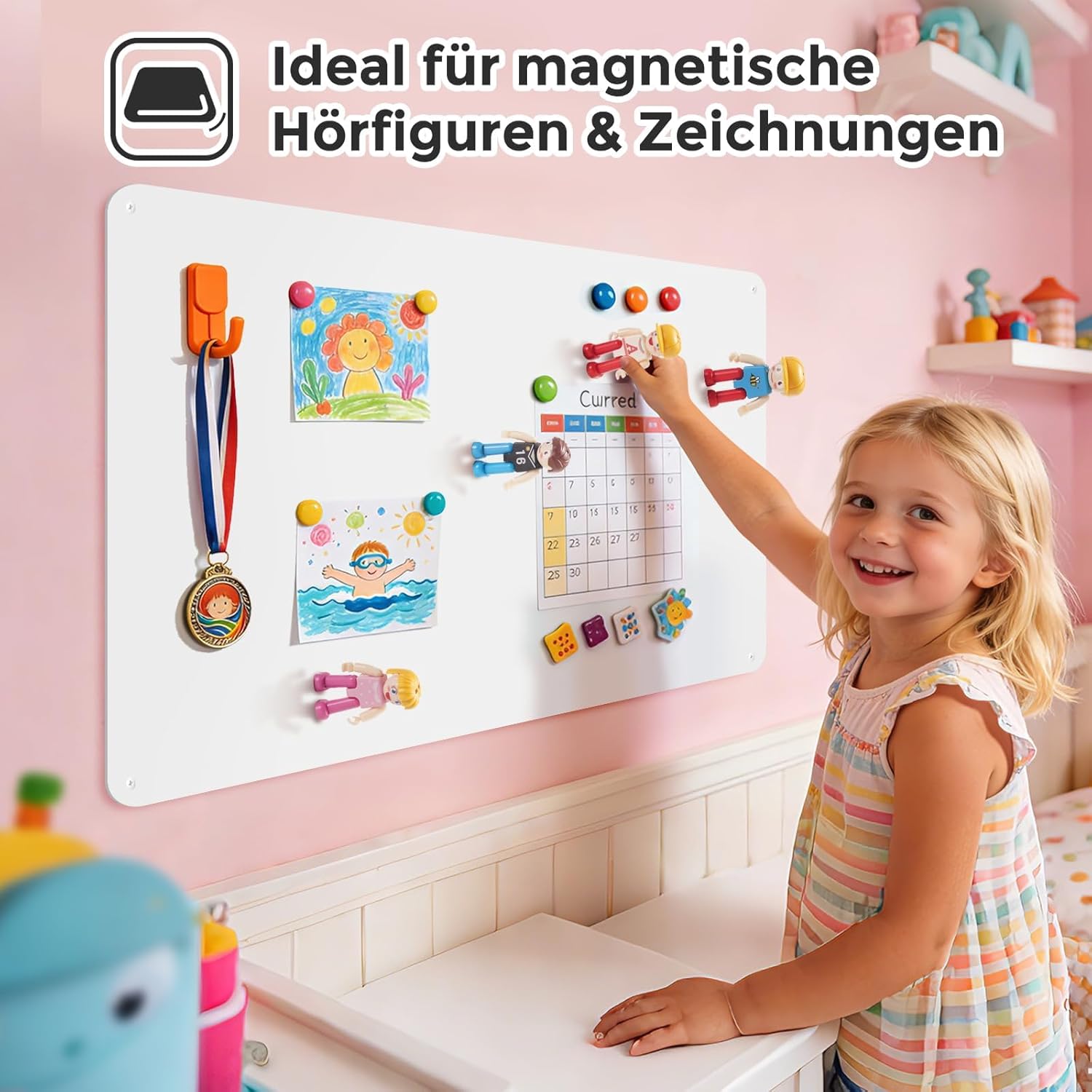 Thumbnail 1 de Qiytecno Magnettafel 40x60 cm – Nur Für Magnete, Weiß, Matt Pulverbeschichtet