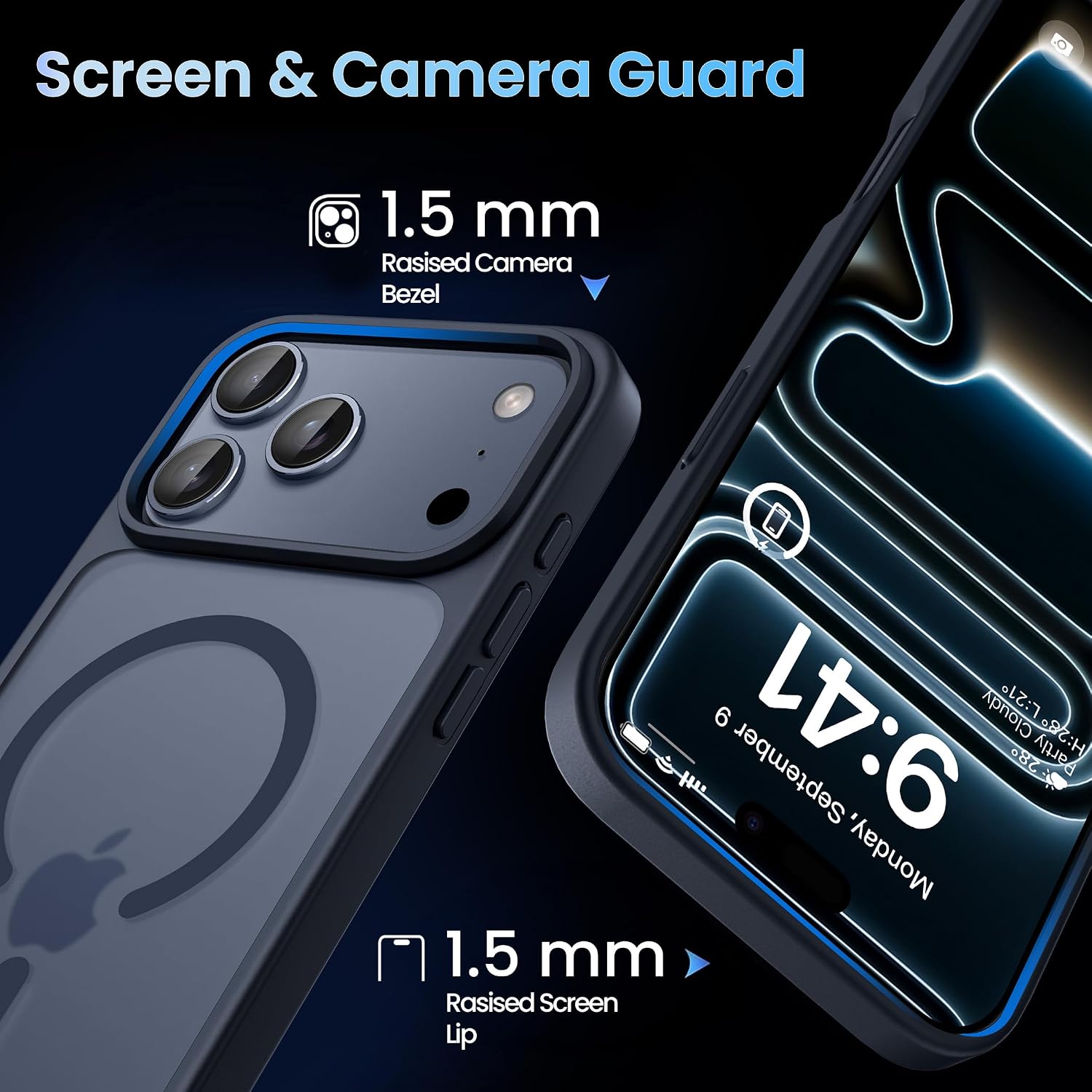 Thumbnail 3 de CACOE Hülle für iPhone 17 Pro mit Kameraschutz, MagSafe-kompatibel (N52-Magneten, stoßfest)