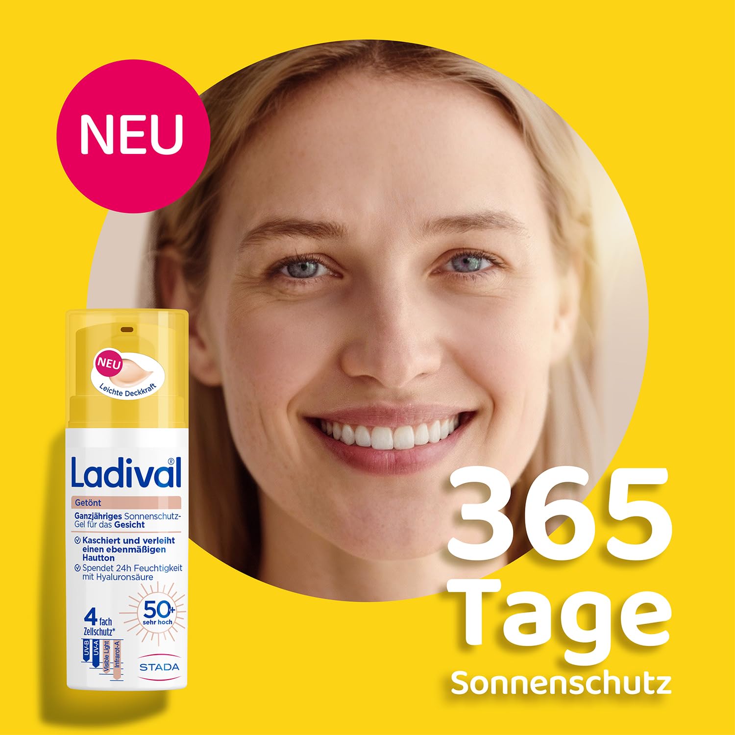 Detalle de Ladival Getönt Sonnenschutz-Gel LSF 50+ für das Gesicht – getönte Tagespflege mit Feuchtigkeit