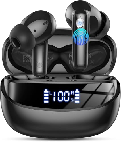 Detalle de Nerunsa Auriculares Inalámbricos Bluetooth 5.4: 48 h de autonomía, IP7 y ENC para llamadas claras