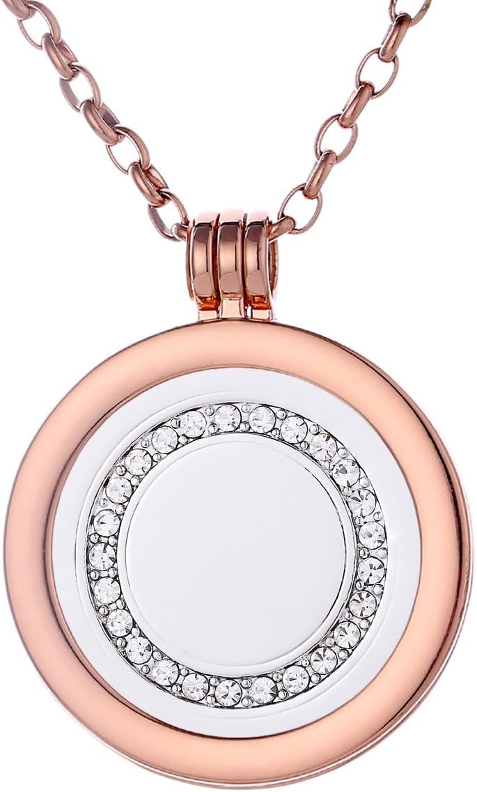 Thumbnail 6 de Morella Collana Donna 70 cm in Acciaio Inossidabile Oro Rosa con Ciondolo Coin Ø33 mm – Set con Amuleto intercambiabile