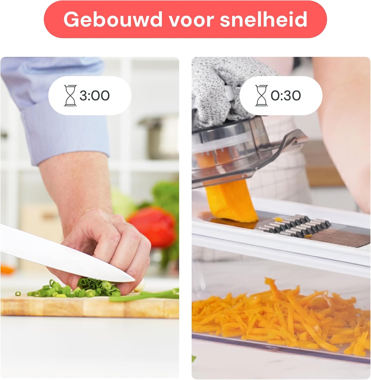 Detalle de Fullstar Pro mandolinesnijder 6-in-1 met opvangbak en verwisselbare messen