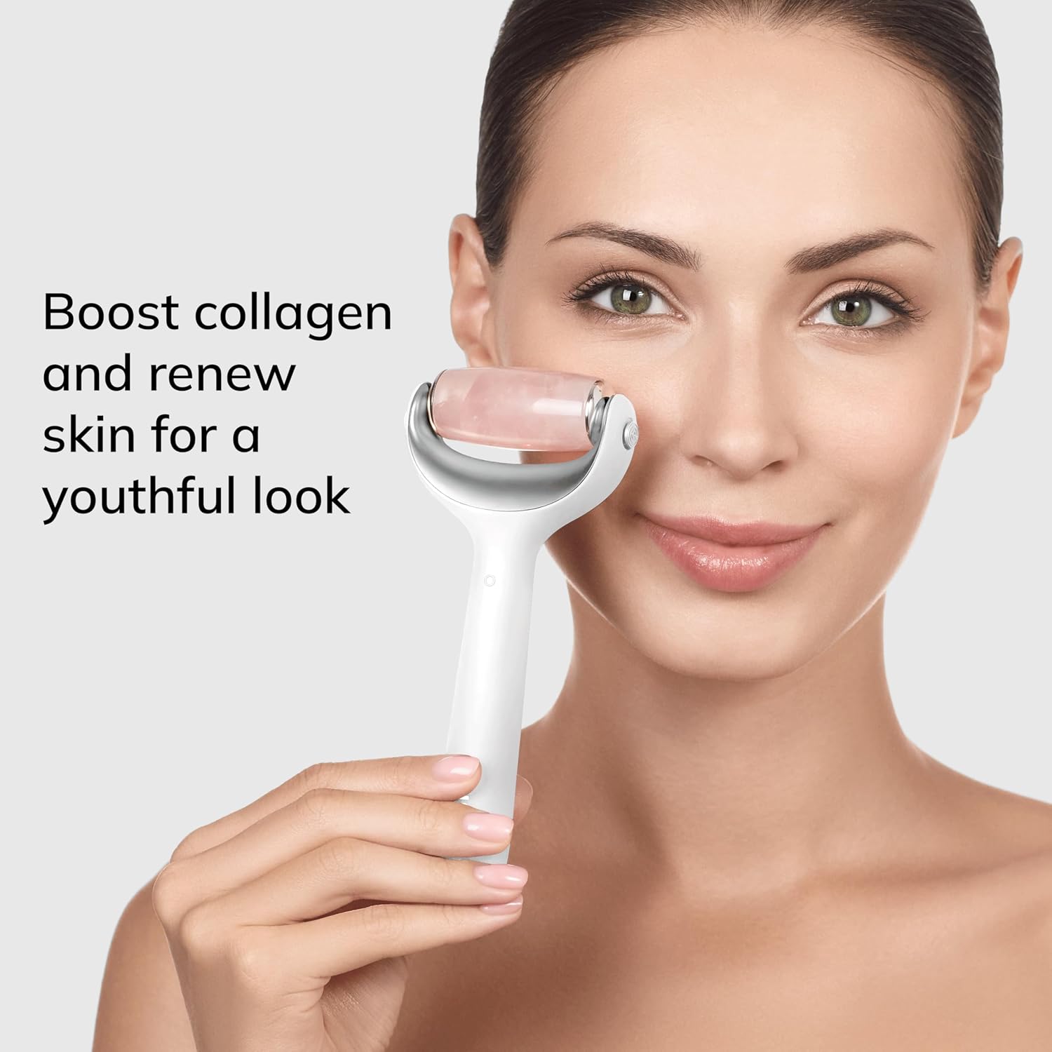 Detalle de GESKE SmartAppGuided™ Roller viso & corpo microaghi 9 in 1 con quarzo rosa