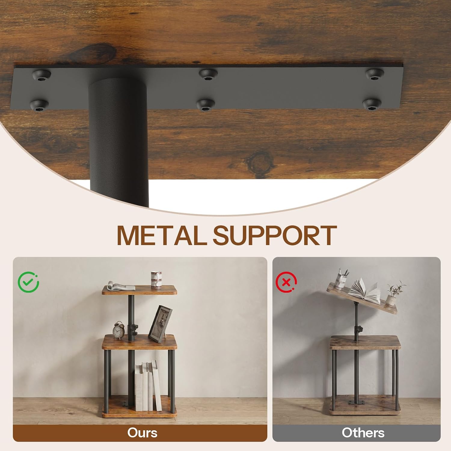 Detalle de HOOBRO Rotating End Table BF239BZ01