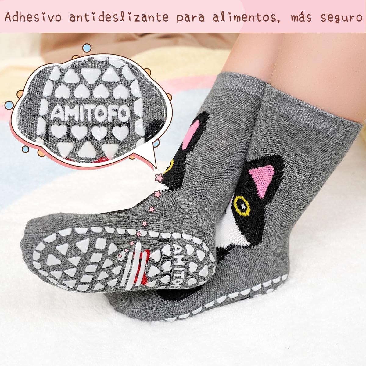 Detalle 2 de ZFSOCK Calcetines Antideslizantes Niña 5 pares