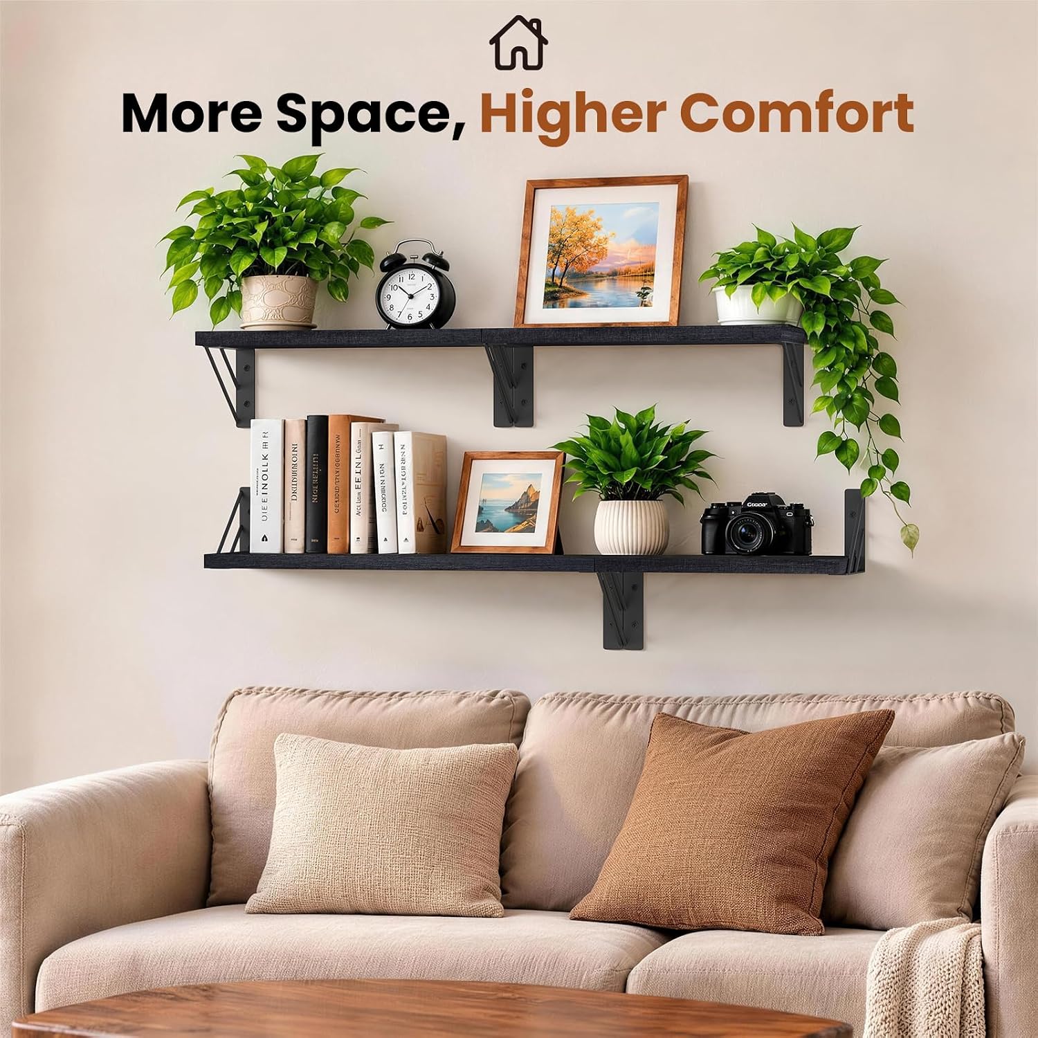 Thumbnail 2 de BAYKA Wall Mounted Floating Shelves Set of 4 🪵