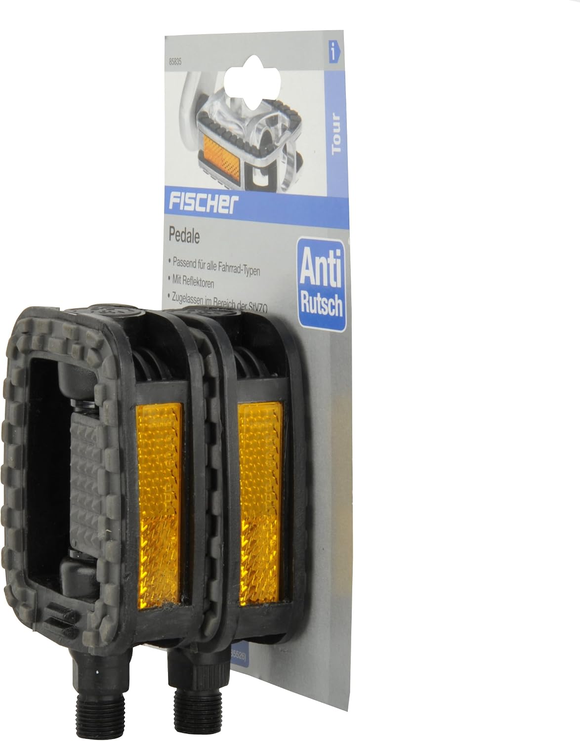 Detalle de Pedali Fischer antiscivolo con catarifrangenti per tutte le biciclette – nero
